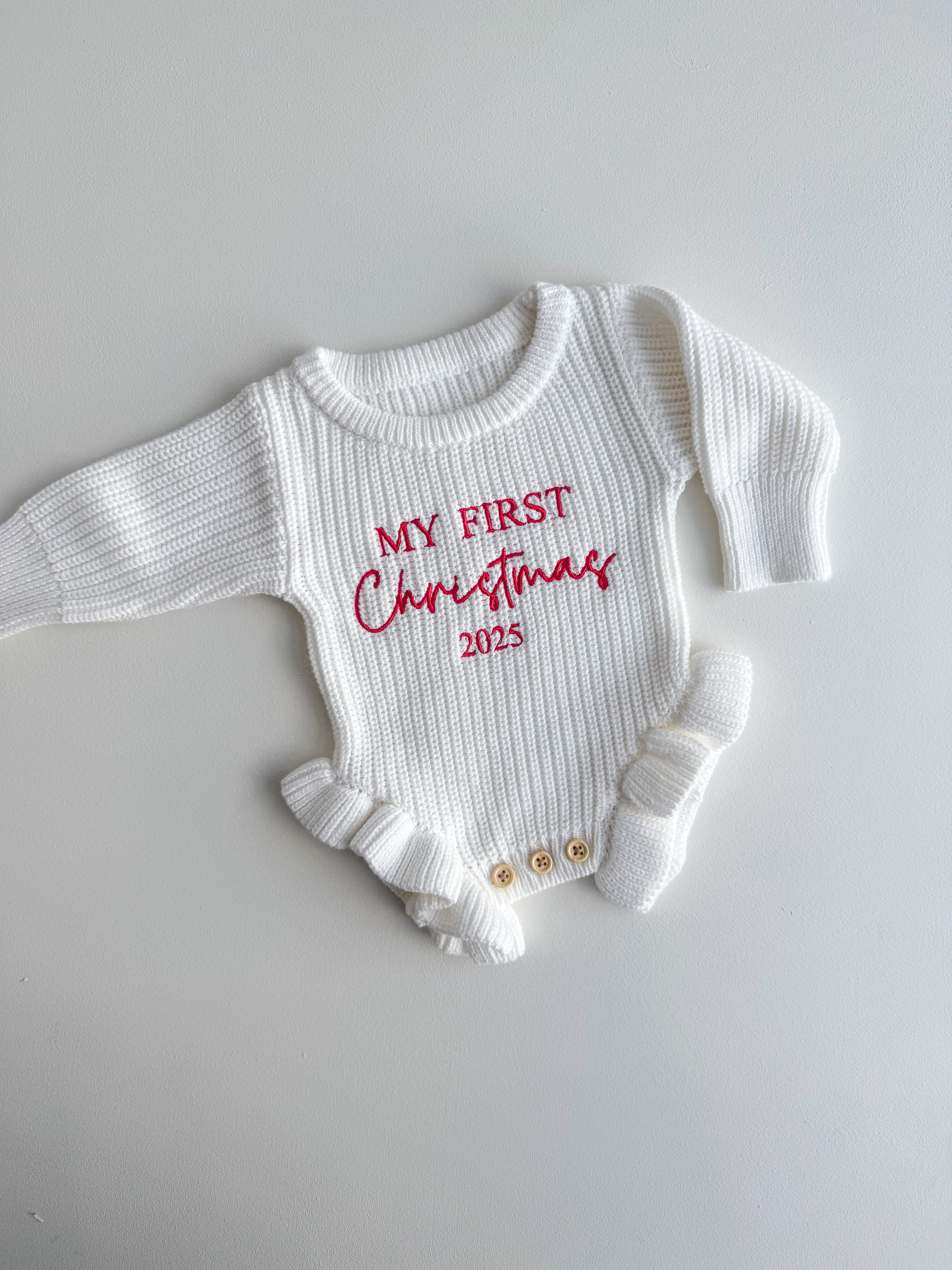 FRILL LEG ROMPER | MILK - MY FIRST CHRISTMAS 2025