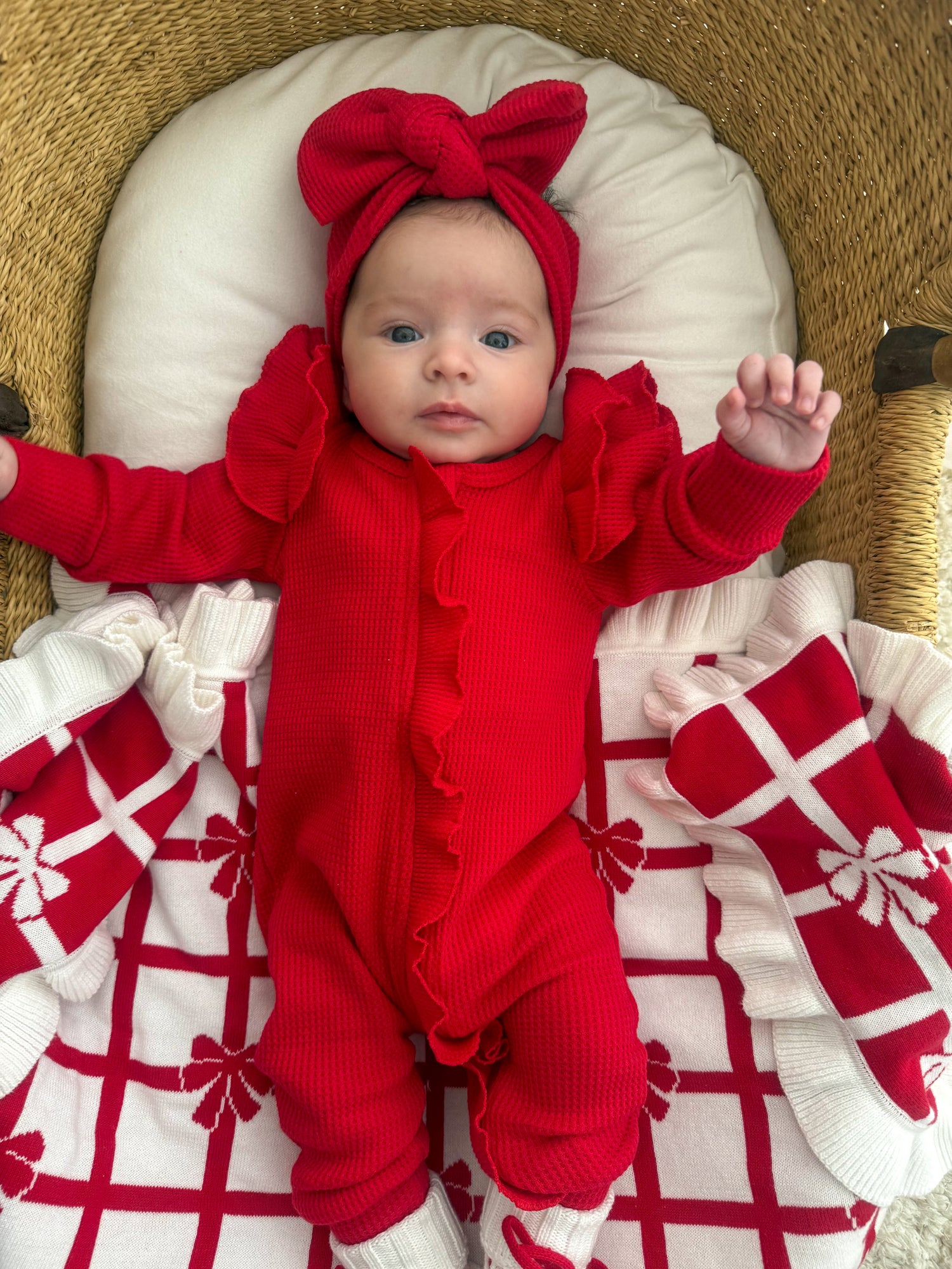 FLUTTER RUFFLE ONESIE | RED