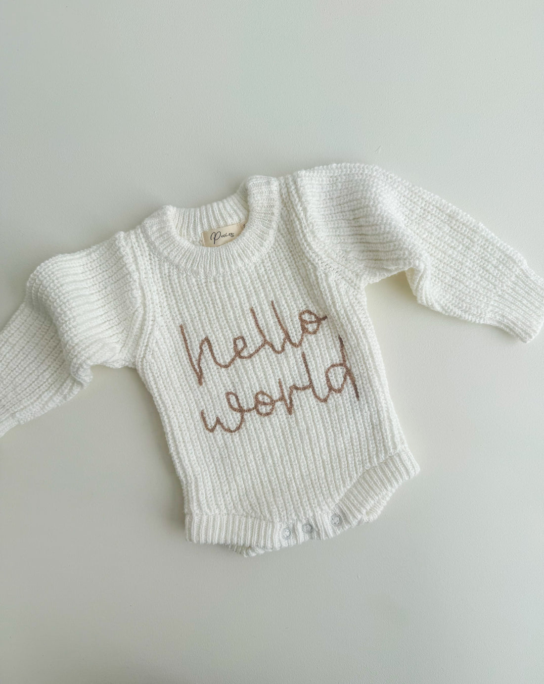 HELLO WORLD TEXTURED SNOW ROMPER