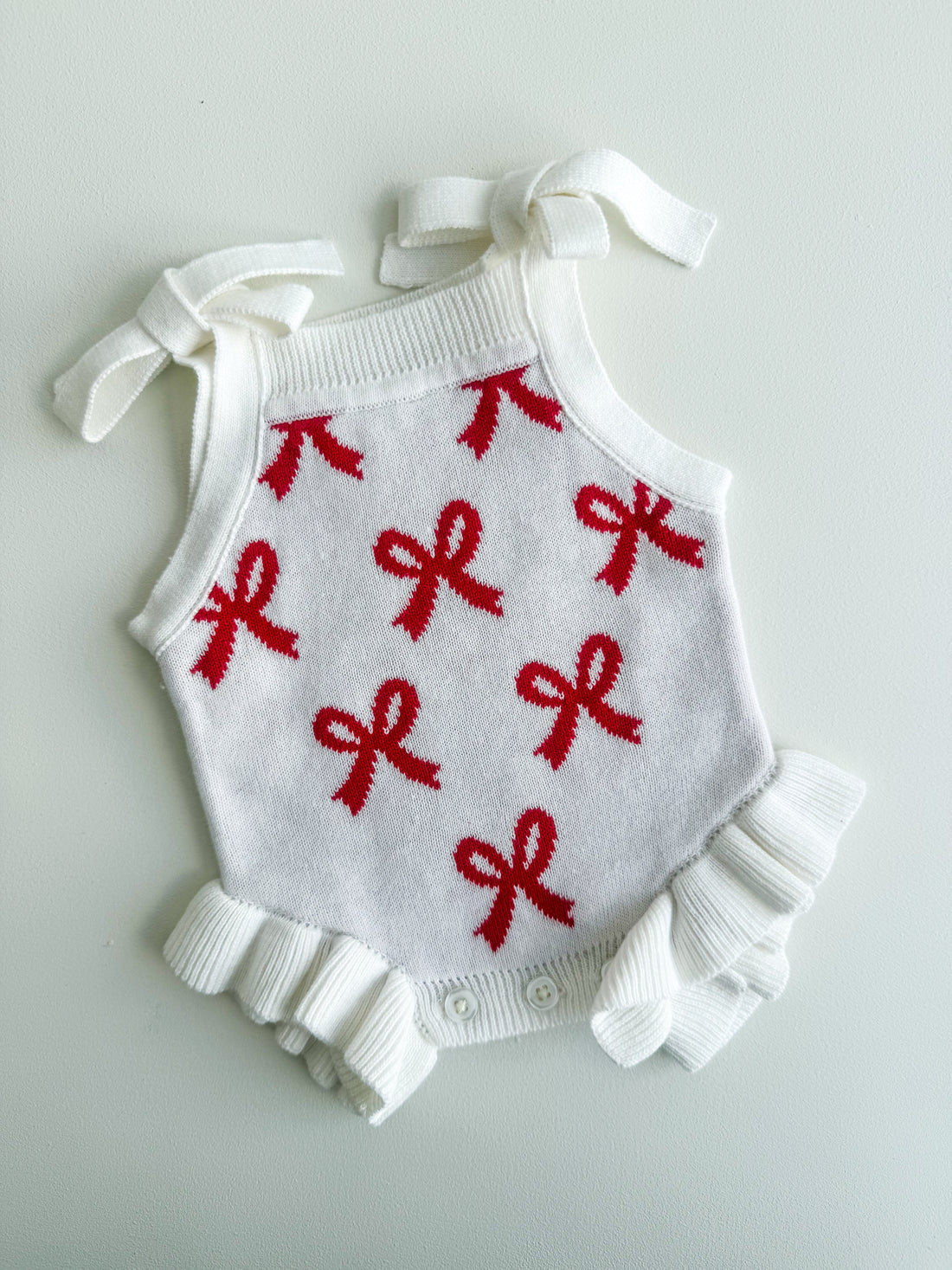 SUMMER BOW FRILL ROMPER | RED BOWS