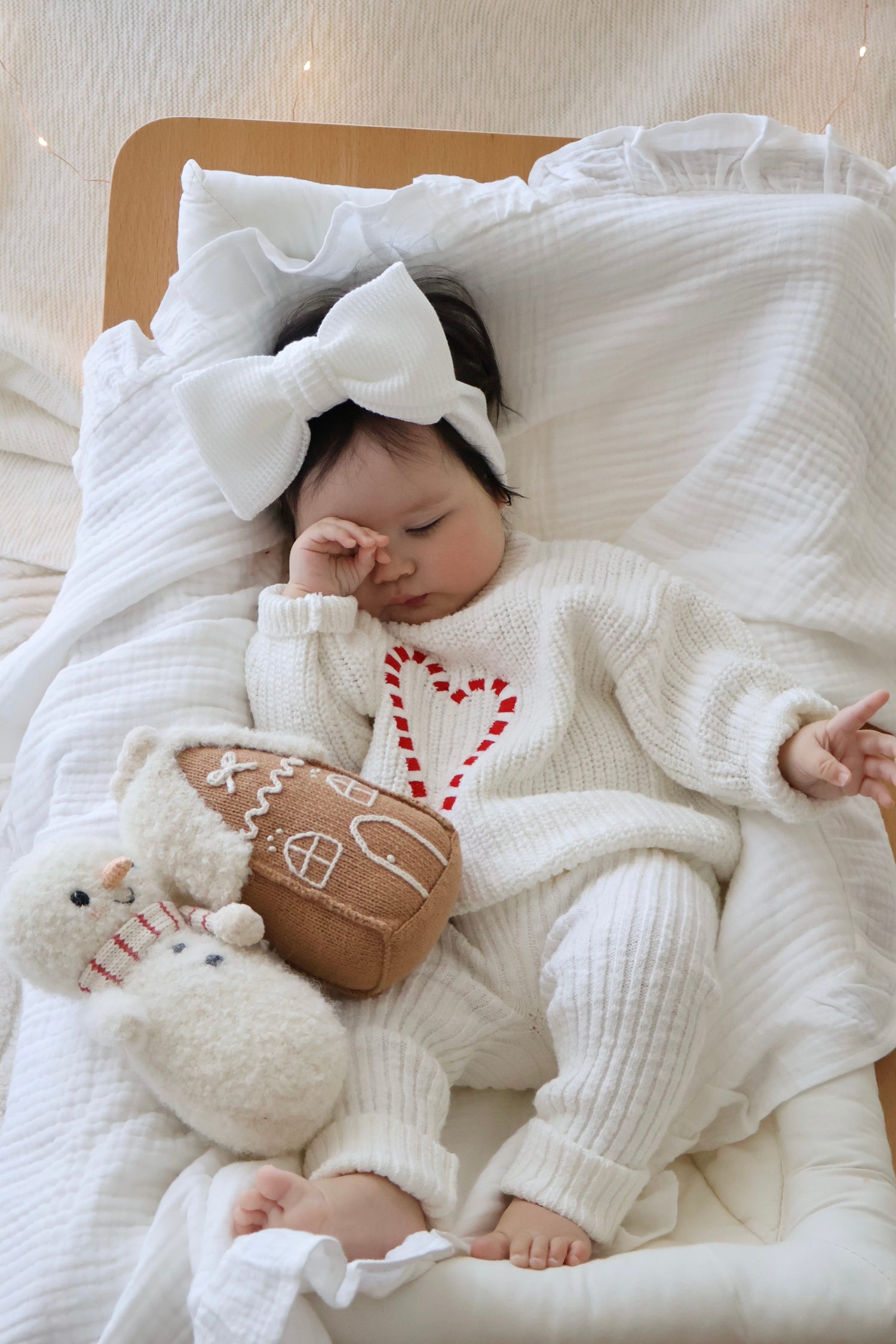 TEXTURED KNIT JUMPER | SNOW - CANDY CANE