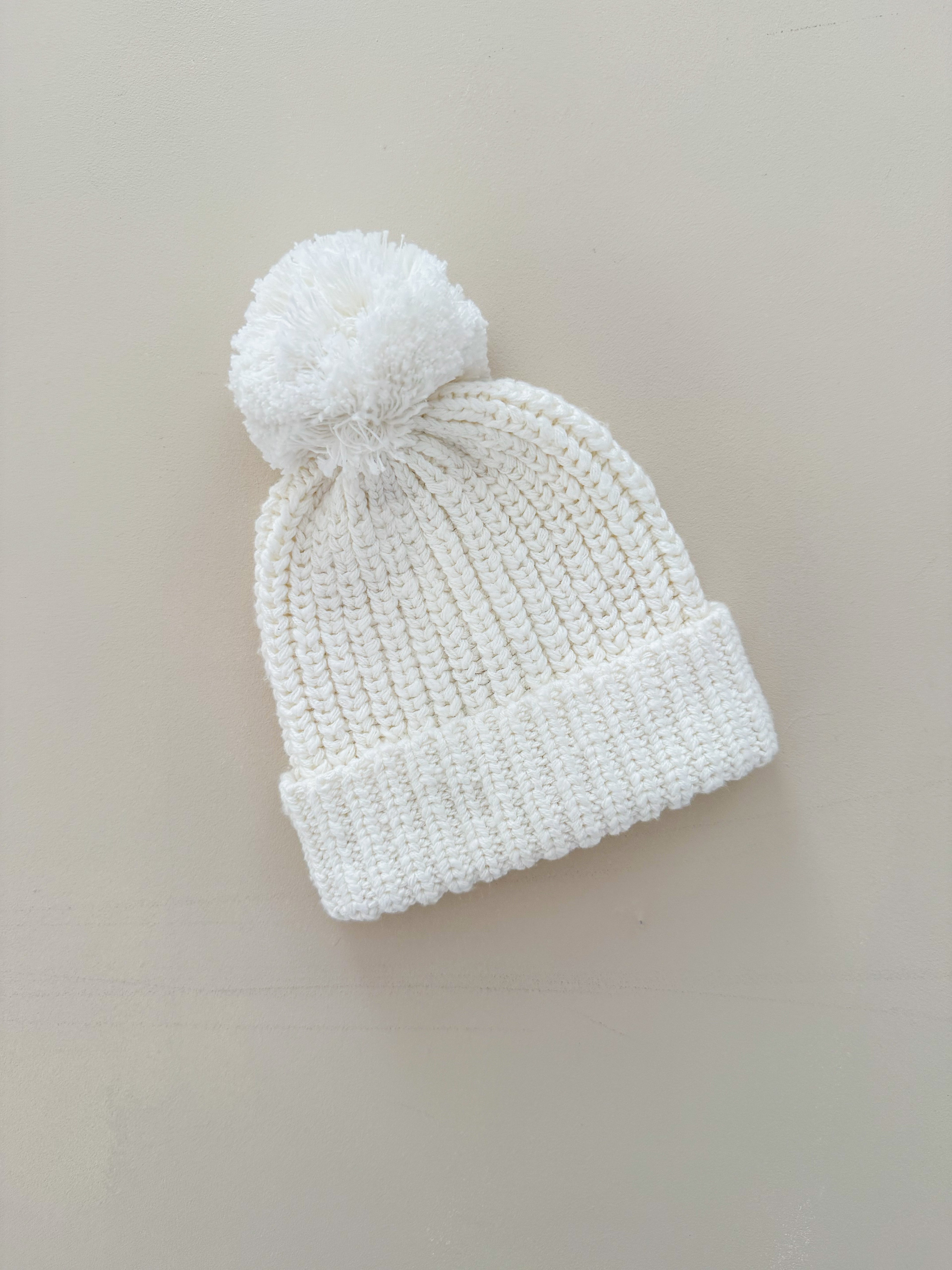 CHUNKY TEXTURED KNIT BEANIE | SNOW