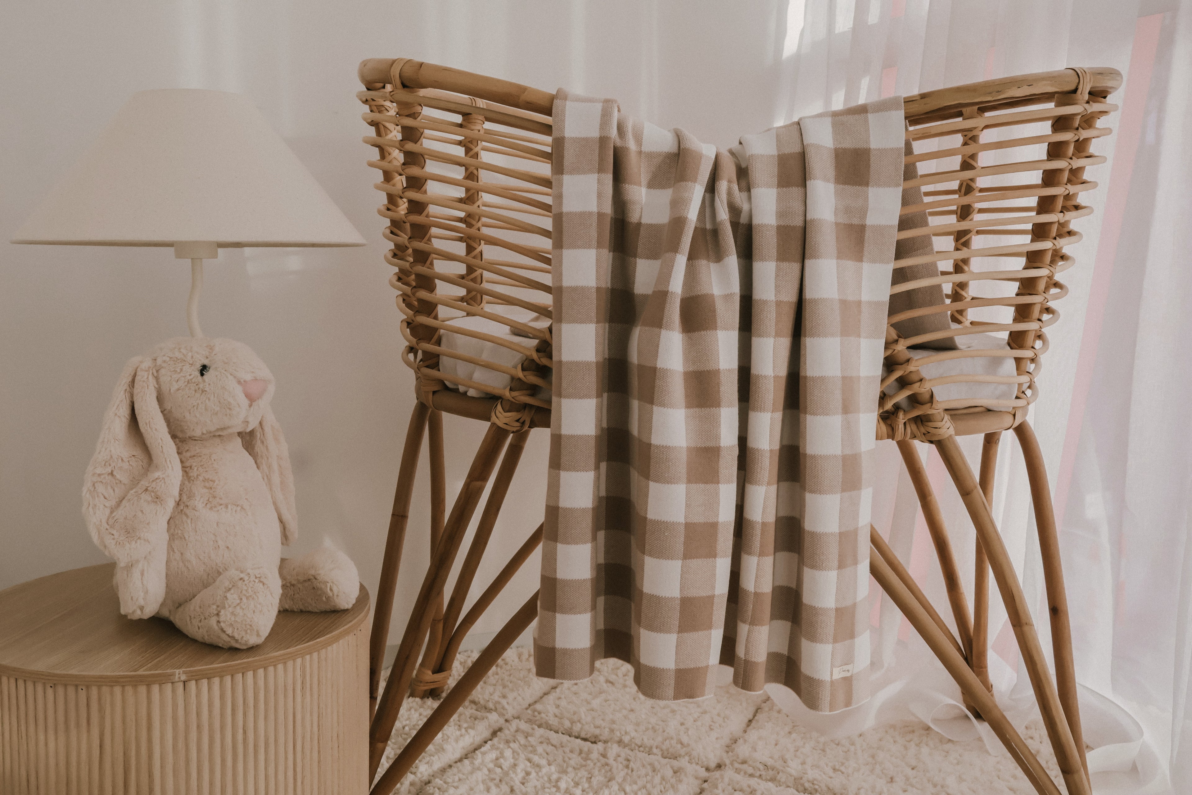 GINGHAM BLANKET | TEDDY BROWN