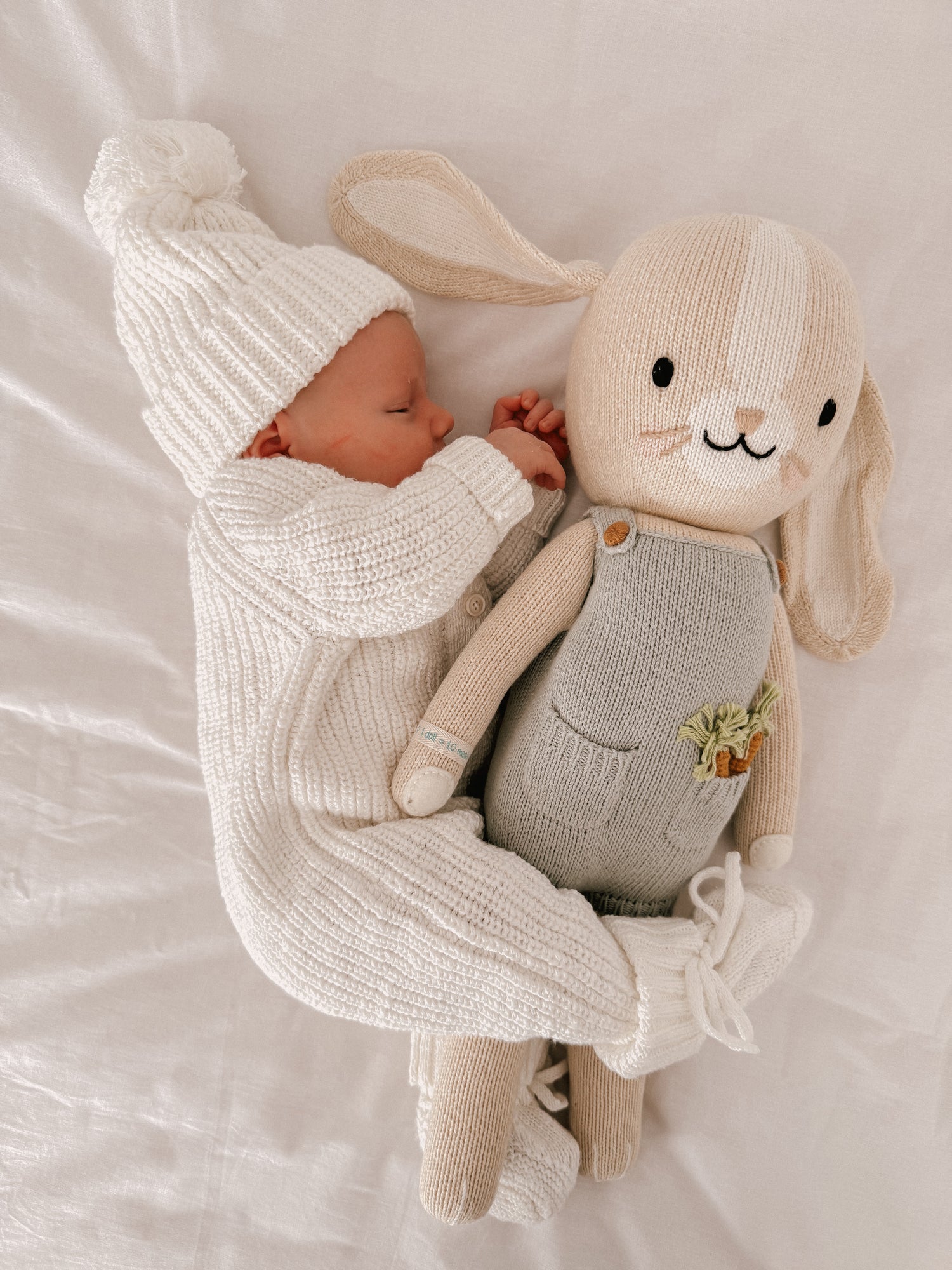 TEXTURED COTTON LONG ROMPER | SNOW