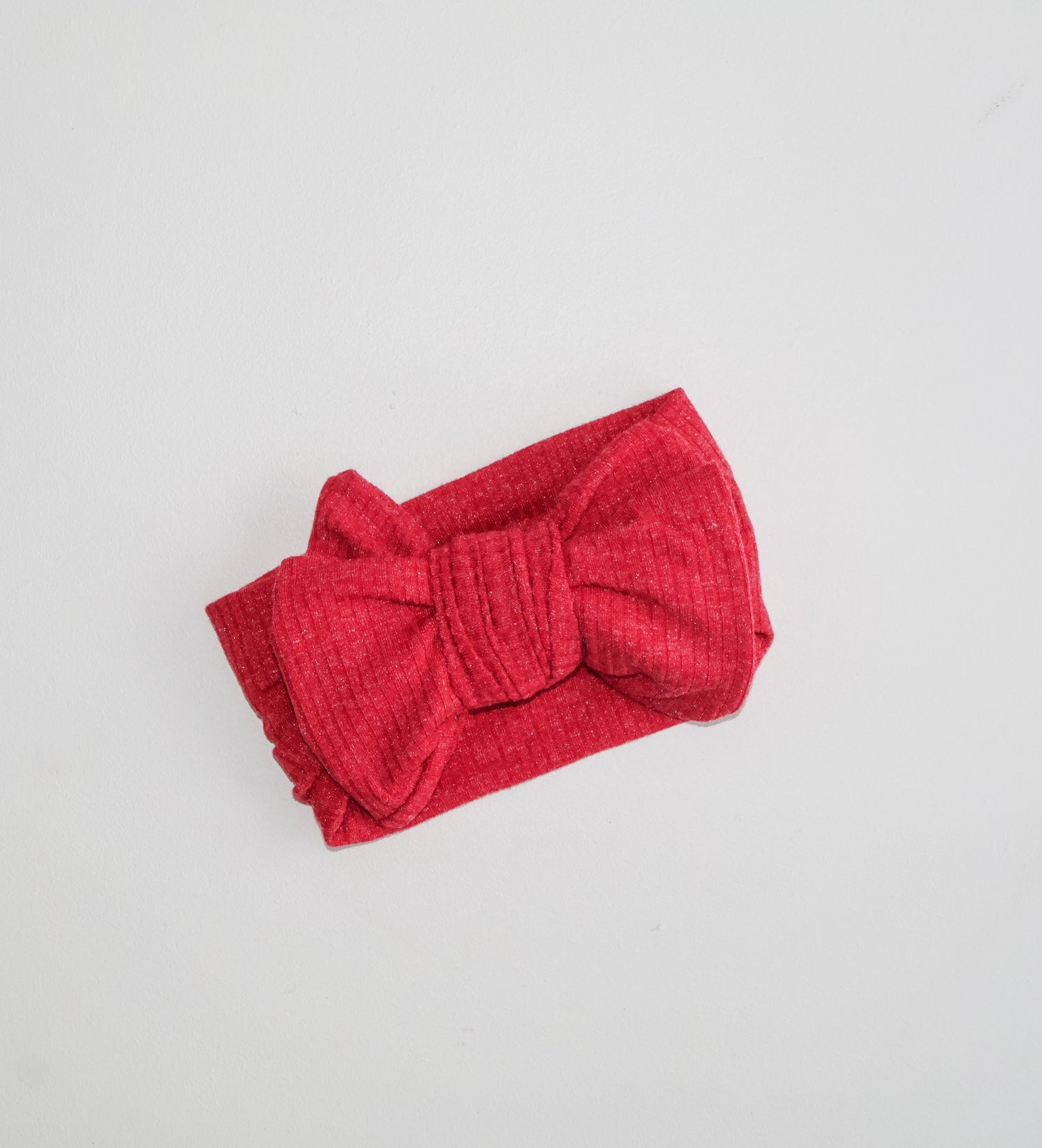 GIA COTTON RIBBED BOW HEADBAND - RED