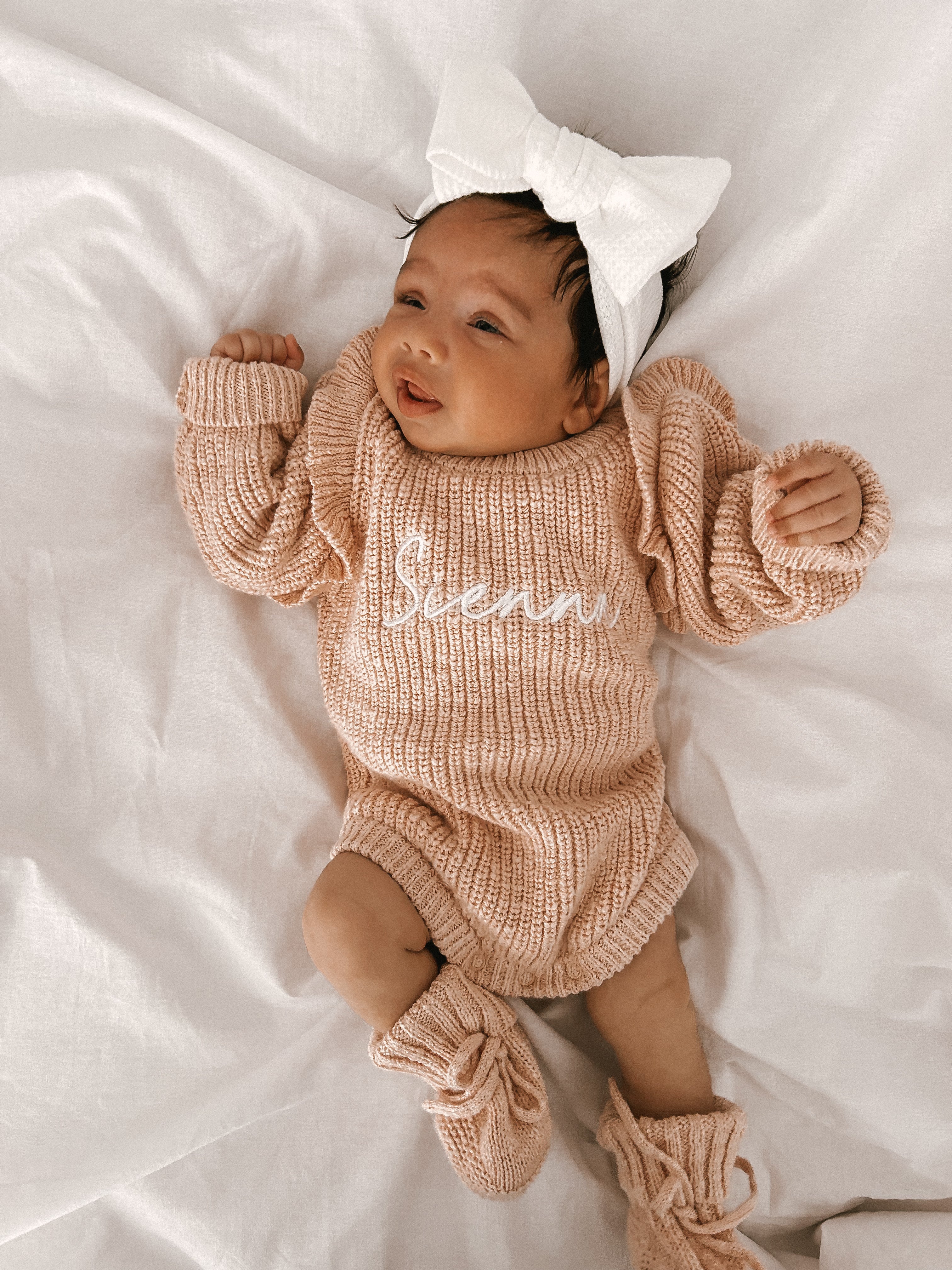 CHUNKY TEXTURED KNIT ROMPER | ROSE