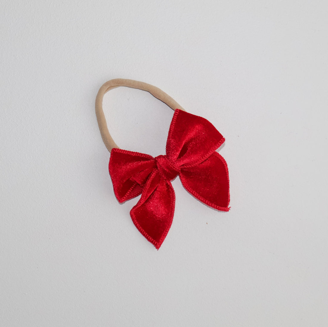 SMALL VELVET BOW - RED