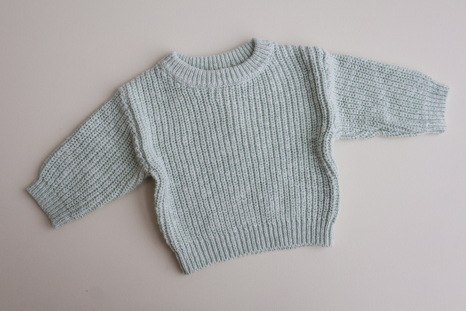 TEXTURED COTTON KNIT JUMPER | SEA MIST