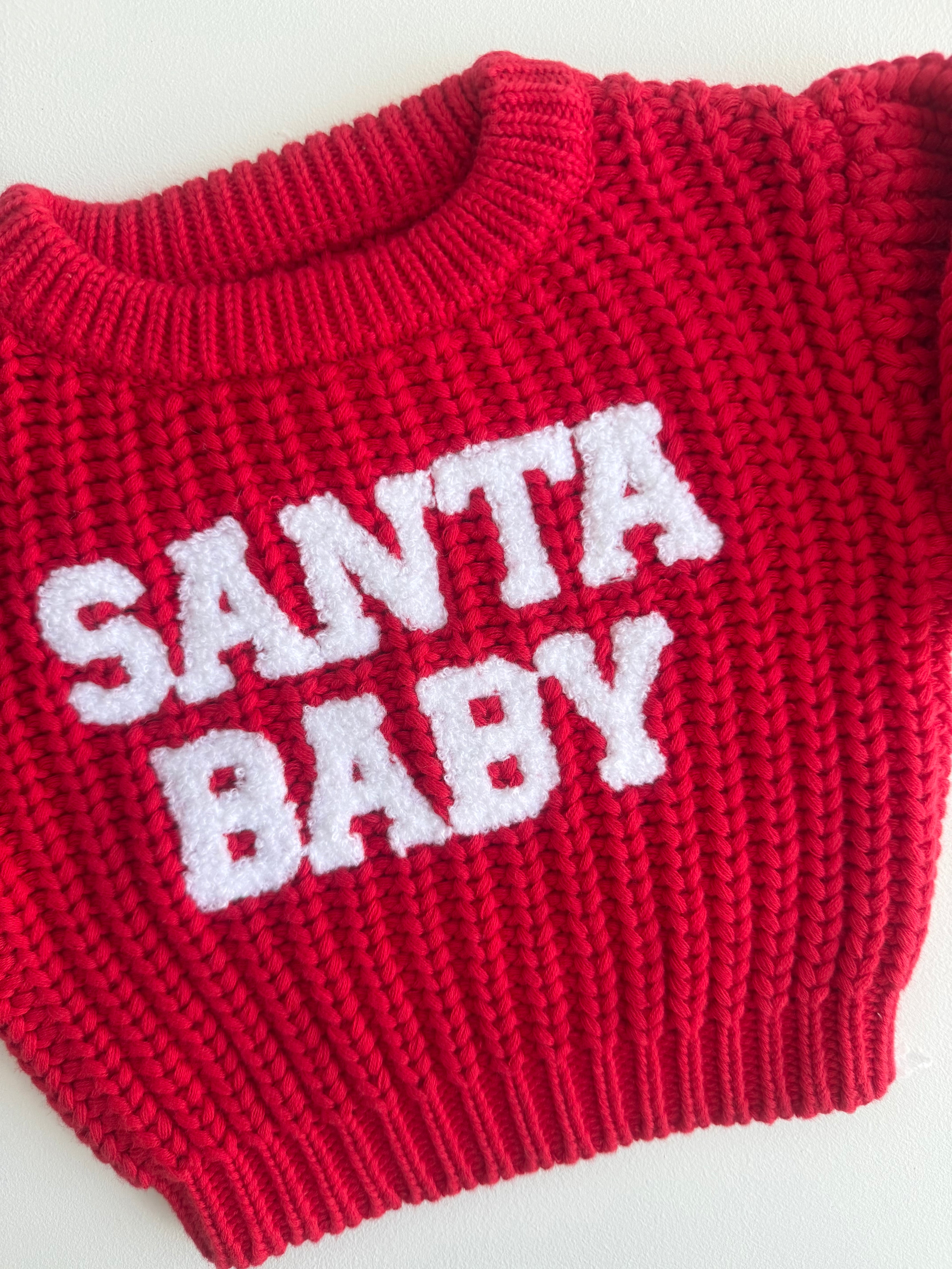 CHUNKY KNIT JUMPER | RED - SANTA BABY BOUCLE
