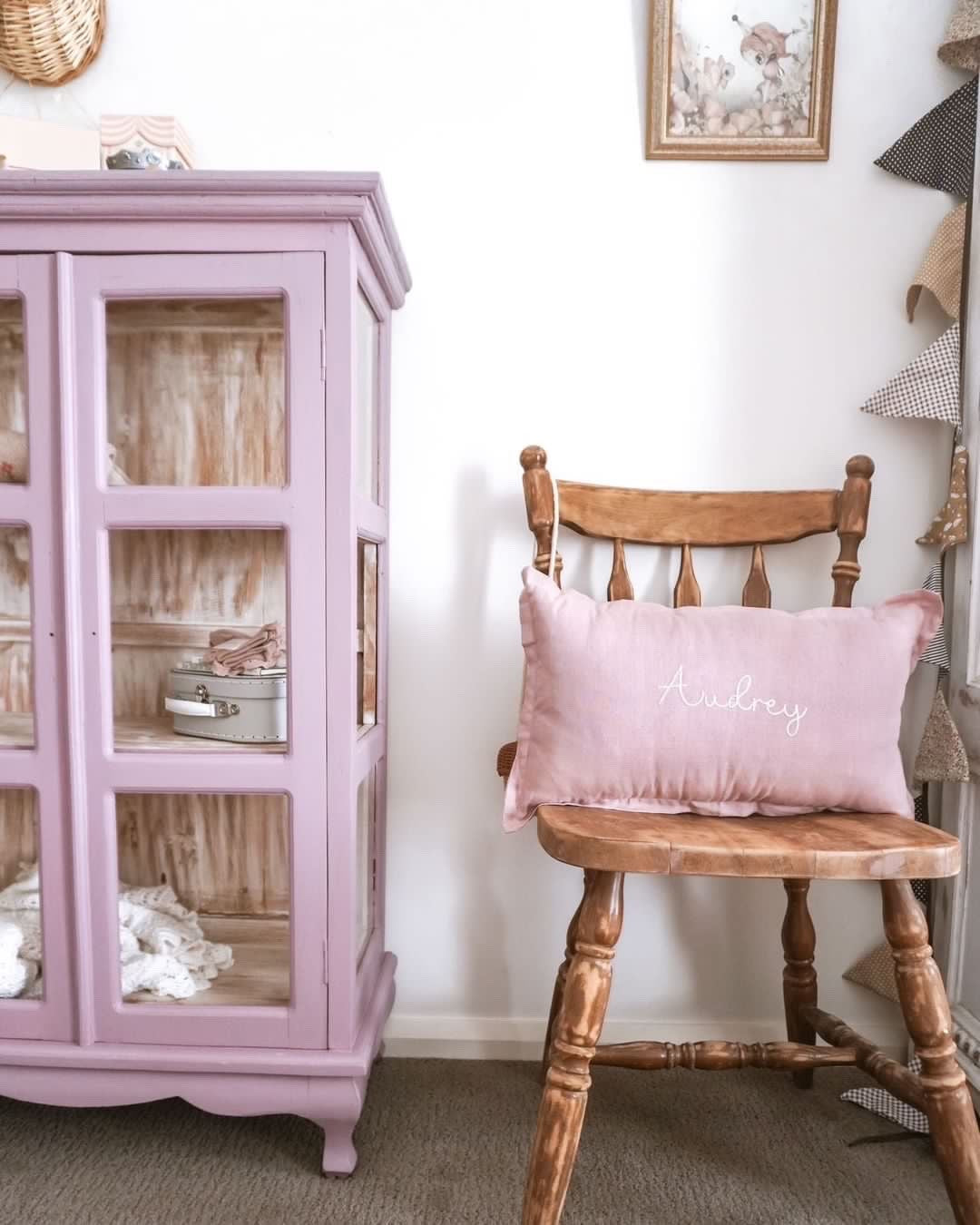 PERSONALISED LINEN CUSHION | PINK MAUVE
