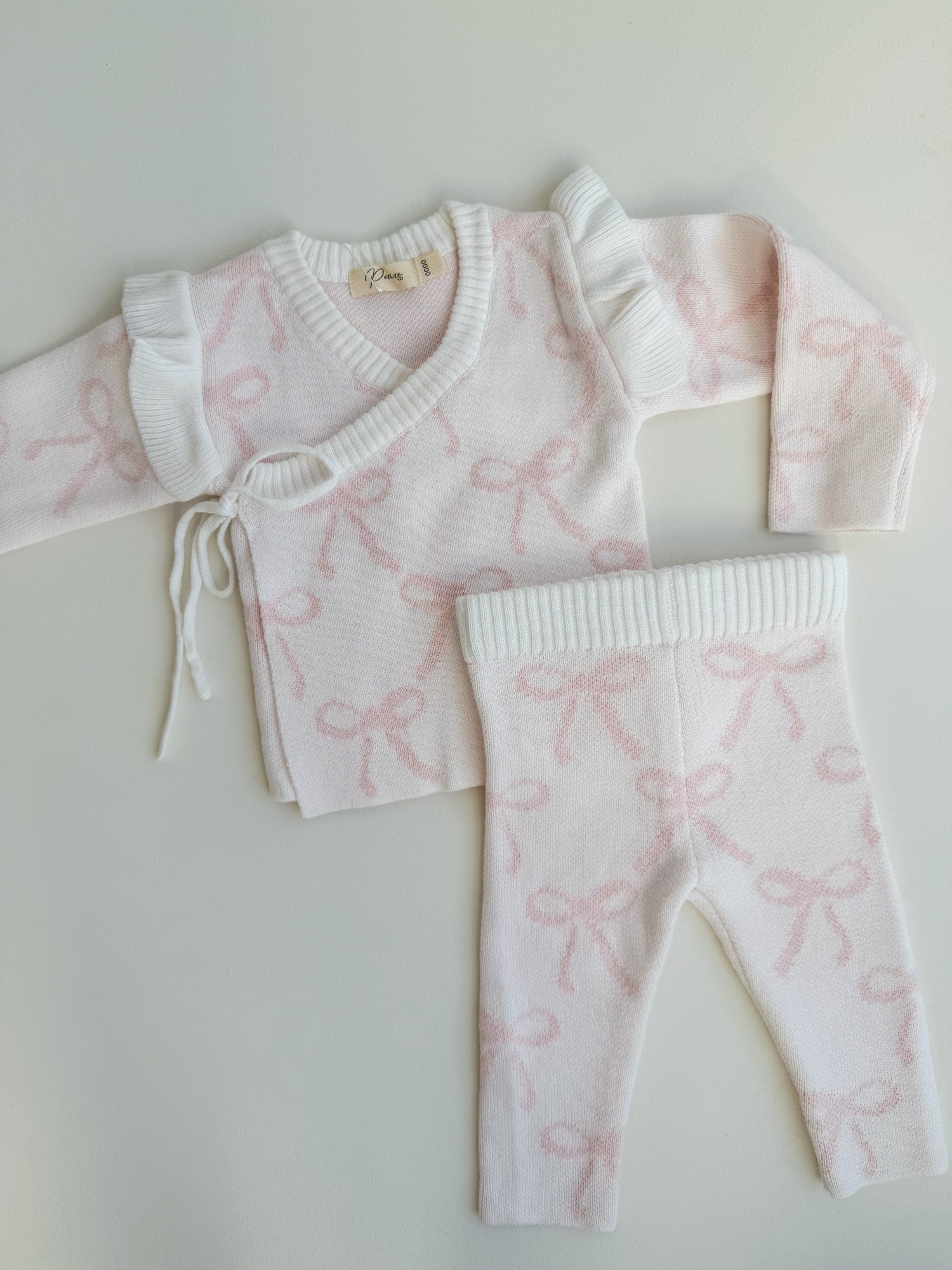 BOW RUFFLE KIMONO SET | BABY PINK