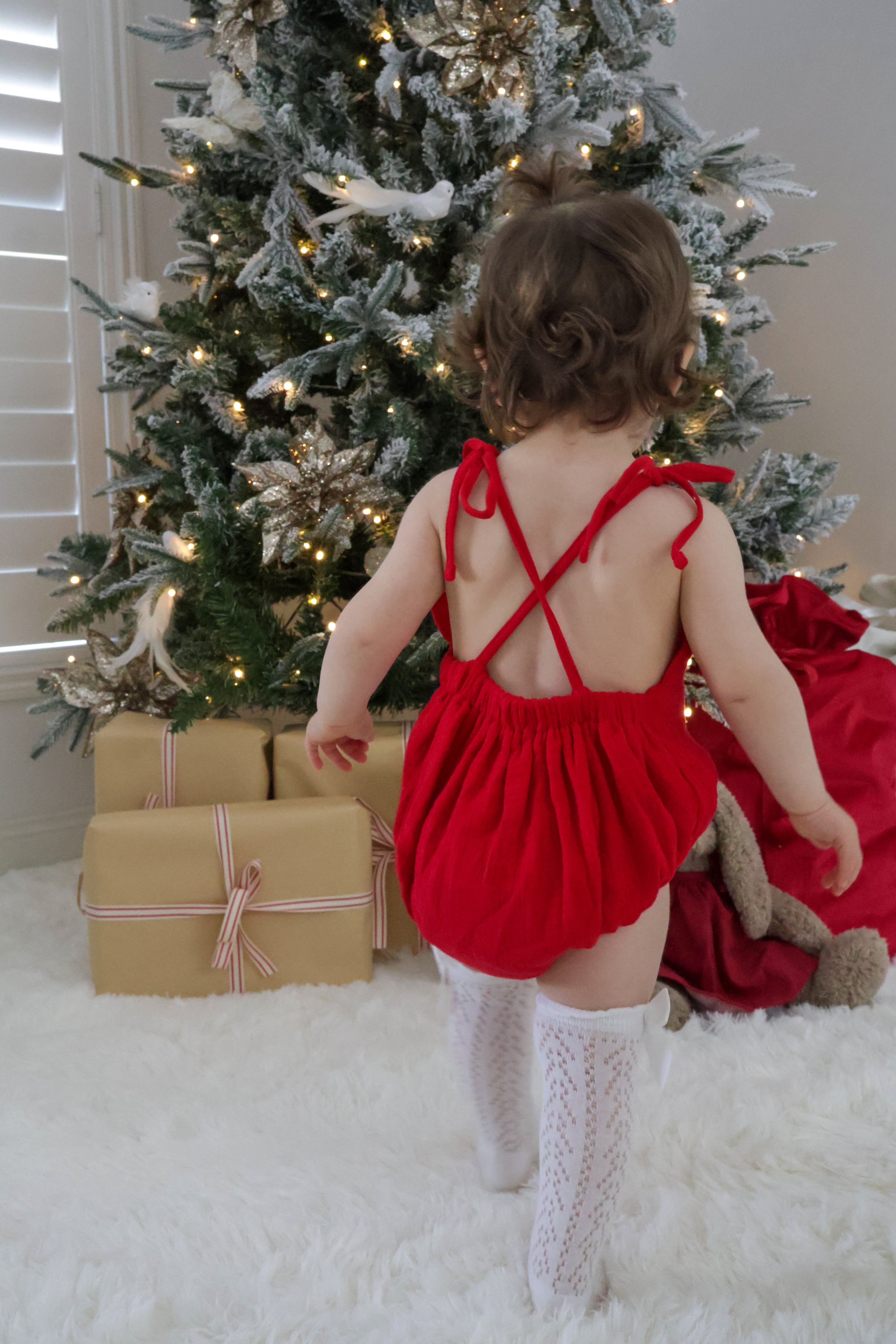 MUSLIN SUMMER ROMPER | RED