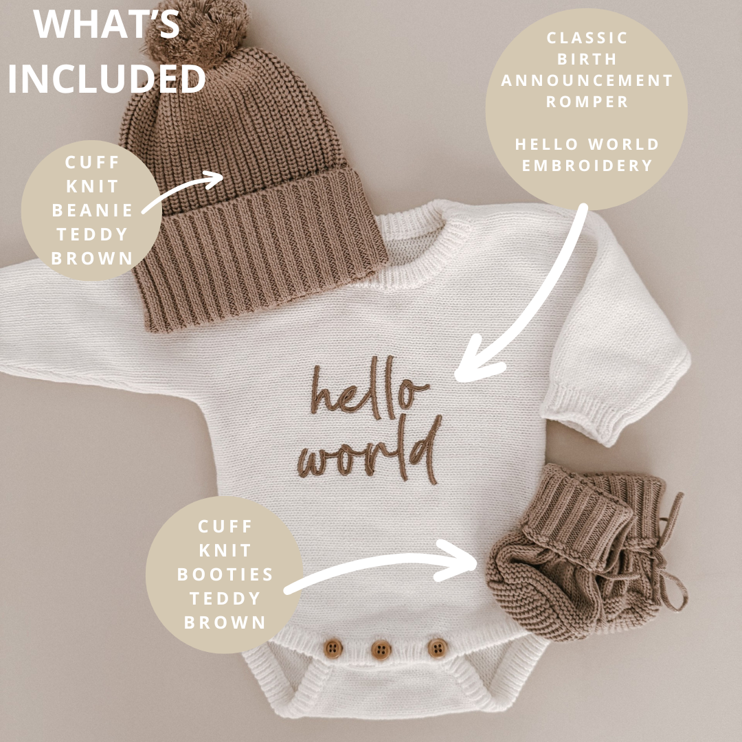 Classic Birth Announcement Bundle | Teddy Brown