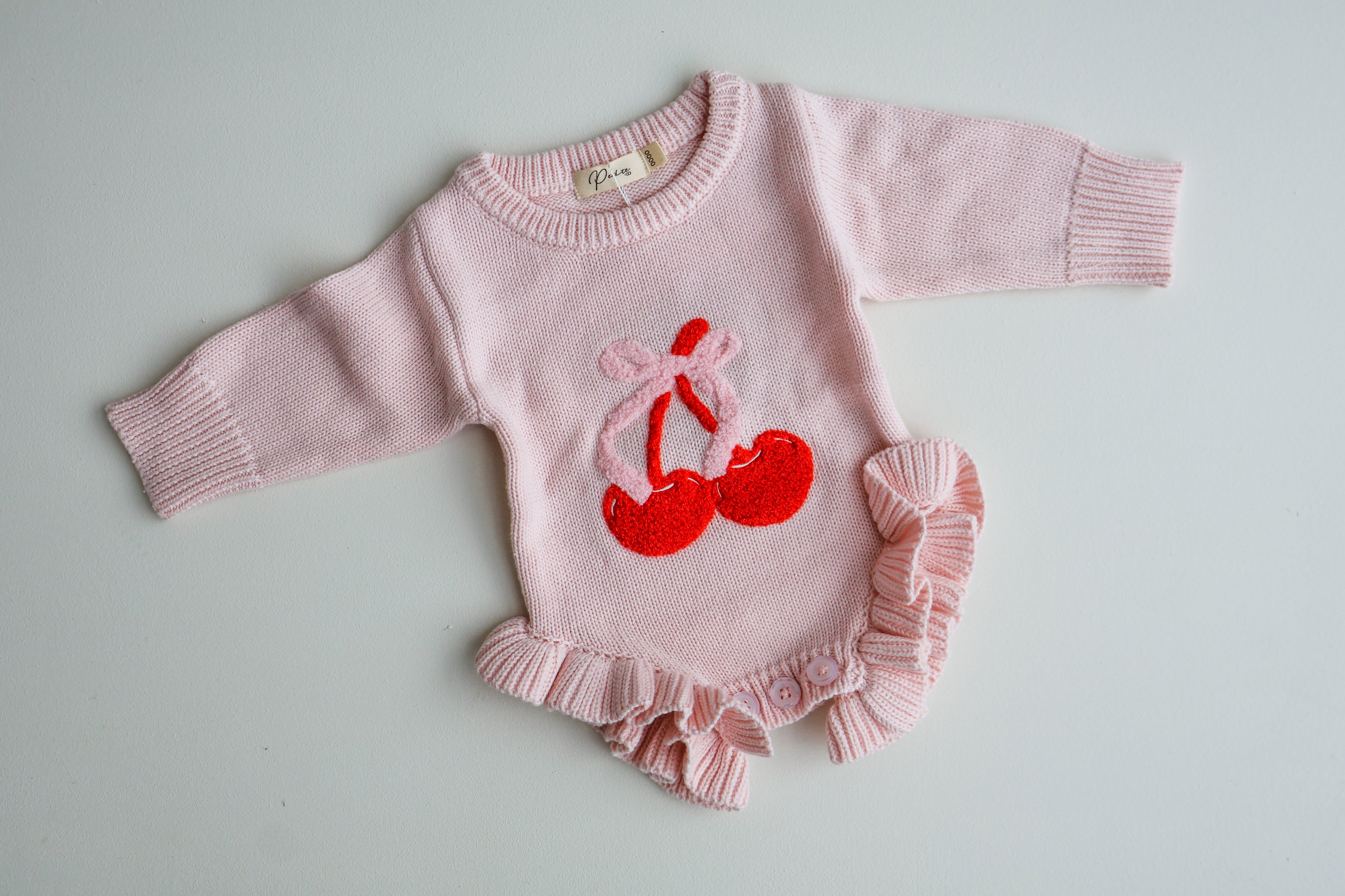 CHERRY BOW FRILL ROMPER