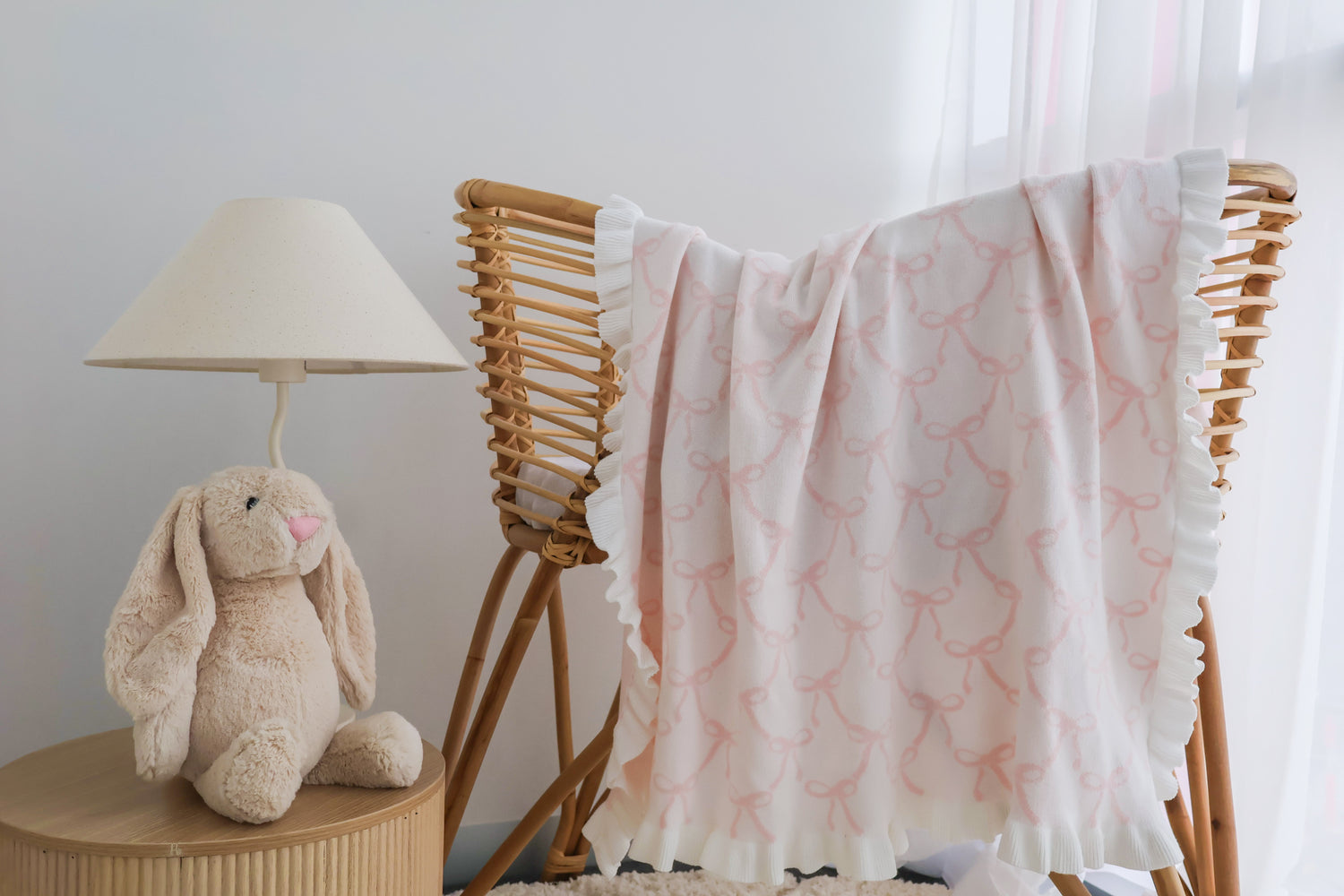 FRILL RIBBON BOW BLANKET | REVERSIBLE