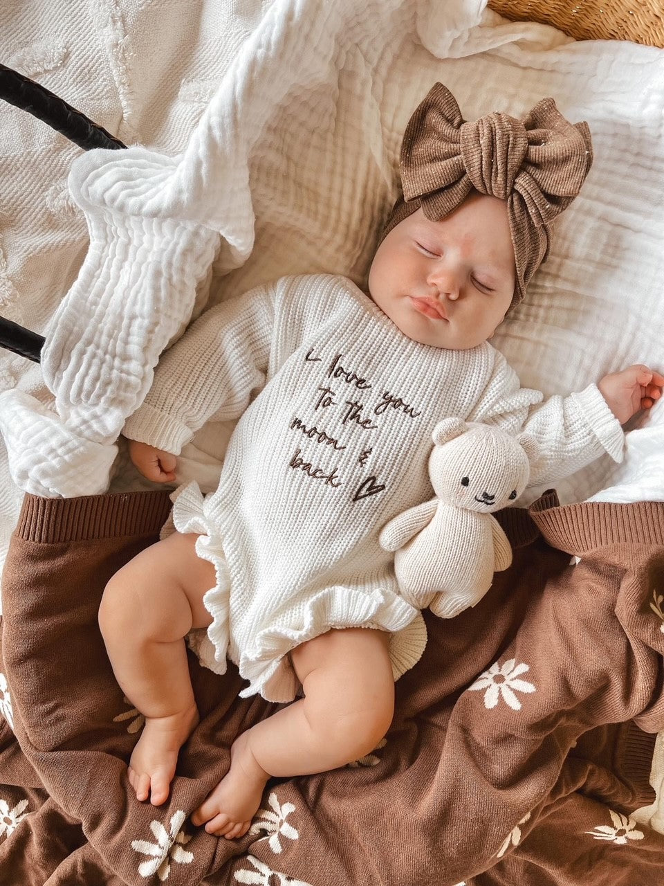 RIBBED LEG FRILL ROMPER - MILK