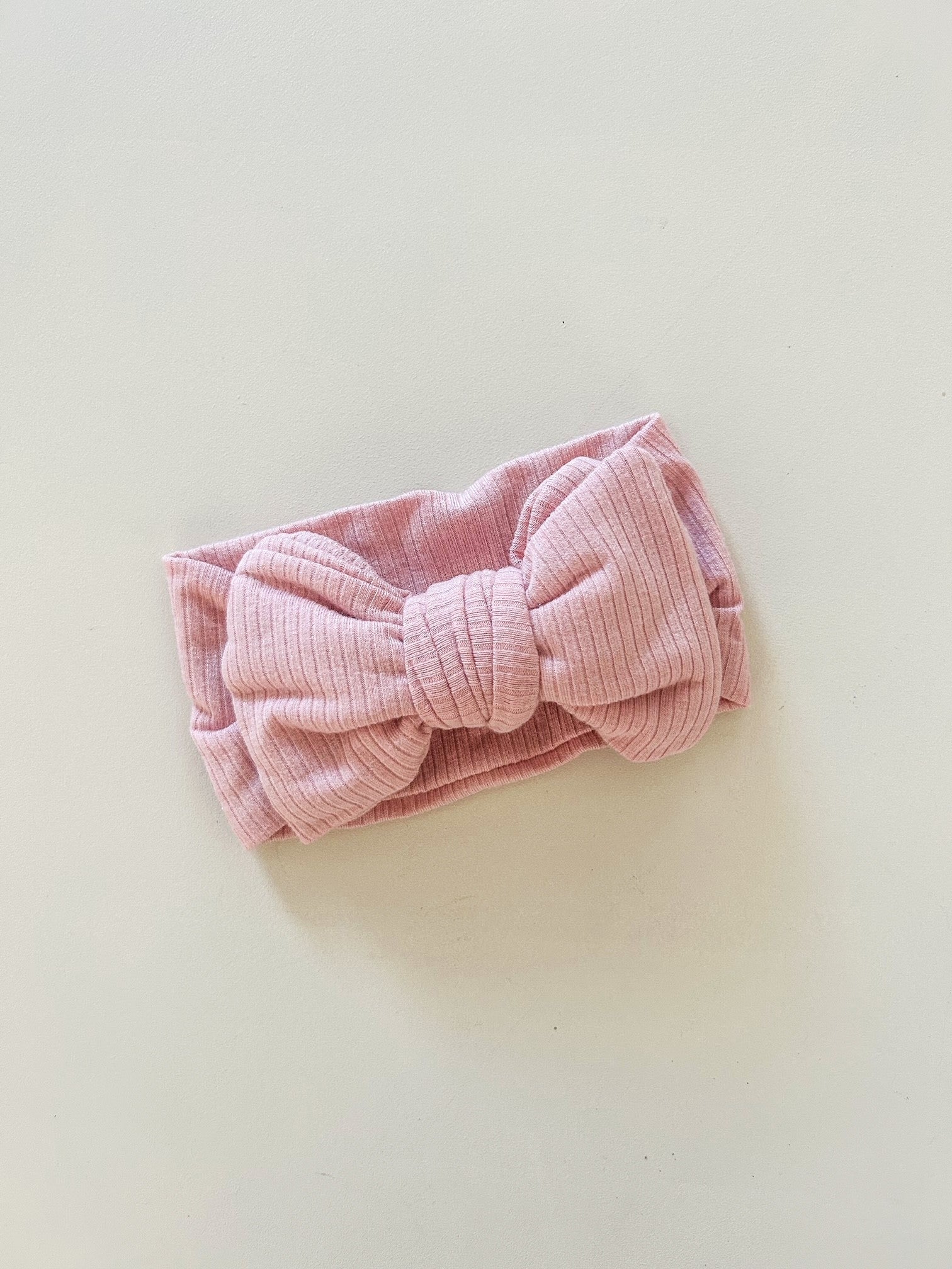 GIA COTTON RIBBED BOW HEADBAND - PINK