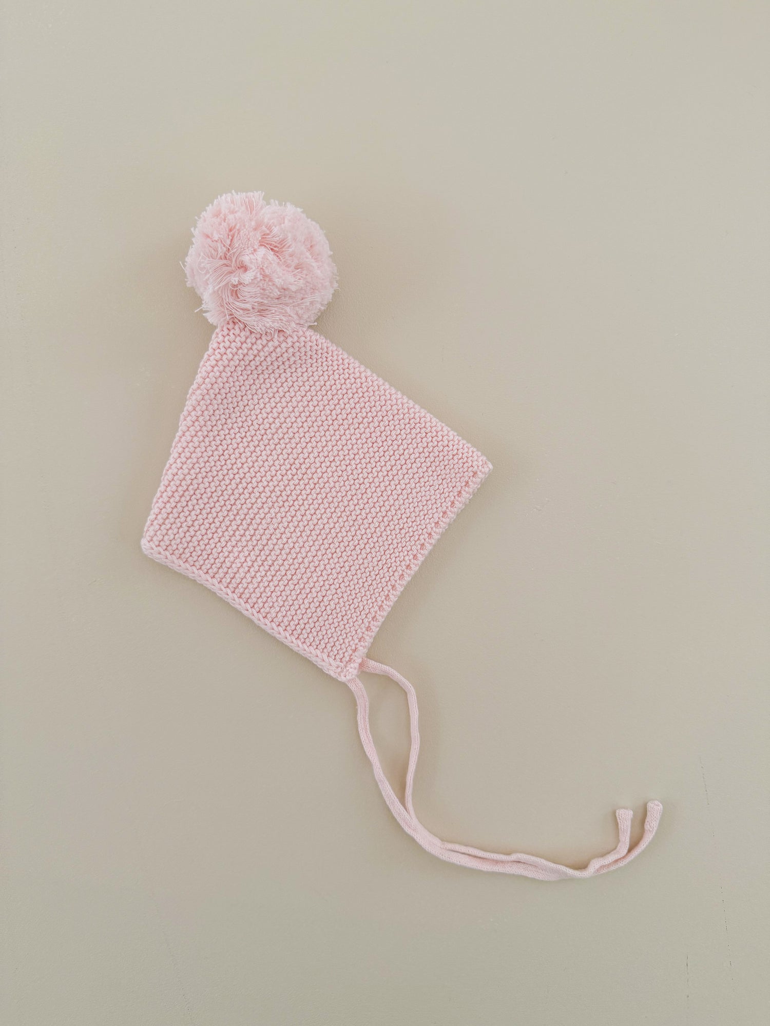 POM POM BONNET - BABY PINK