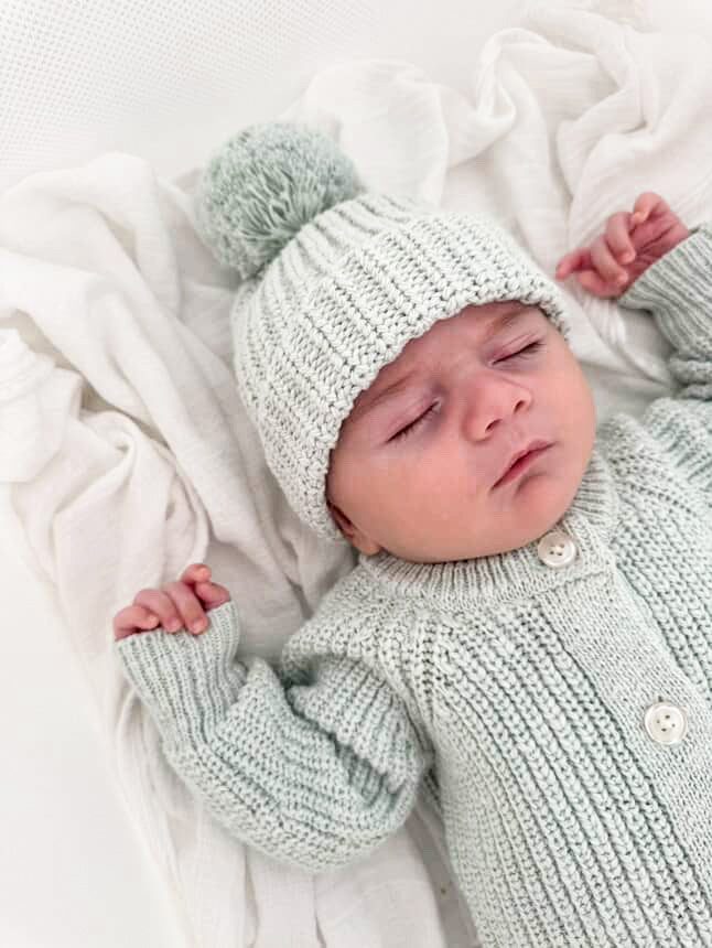 TEXTURED COTTON LONG ROMPER | SEA MIST