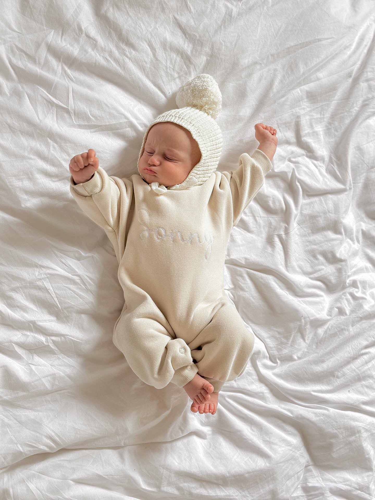 LONG BUBBLE ROMPER - NATURAL