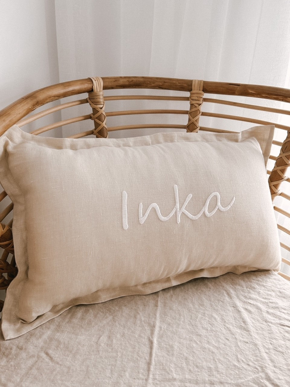 PERSONALISED LINEN CUSHION | OATMEAL