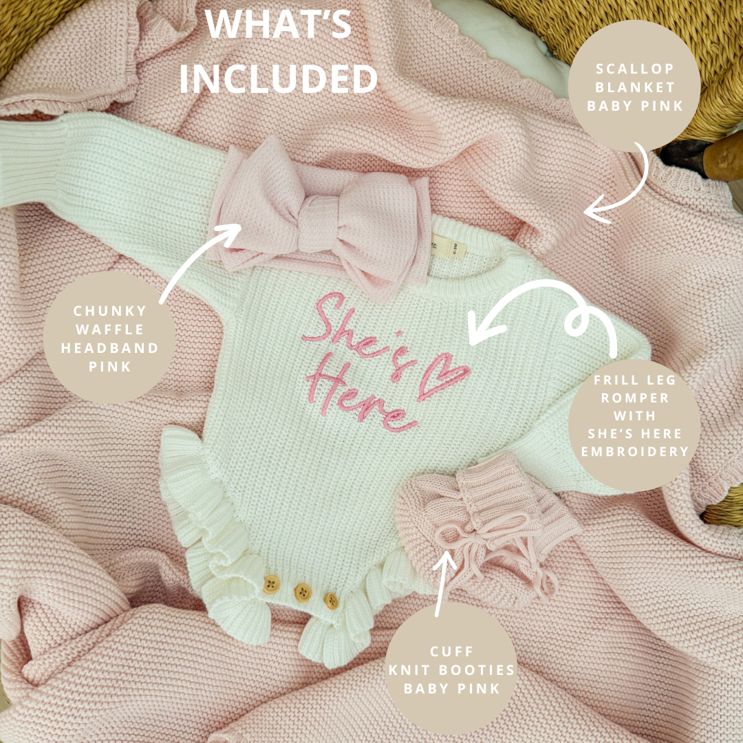 Frill Leg Birth Announcement Bundle | Pink
