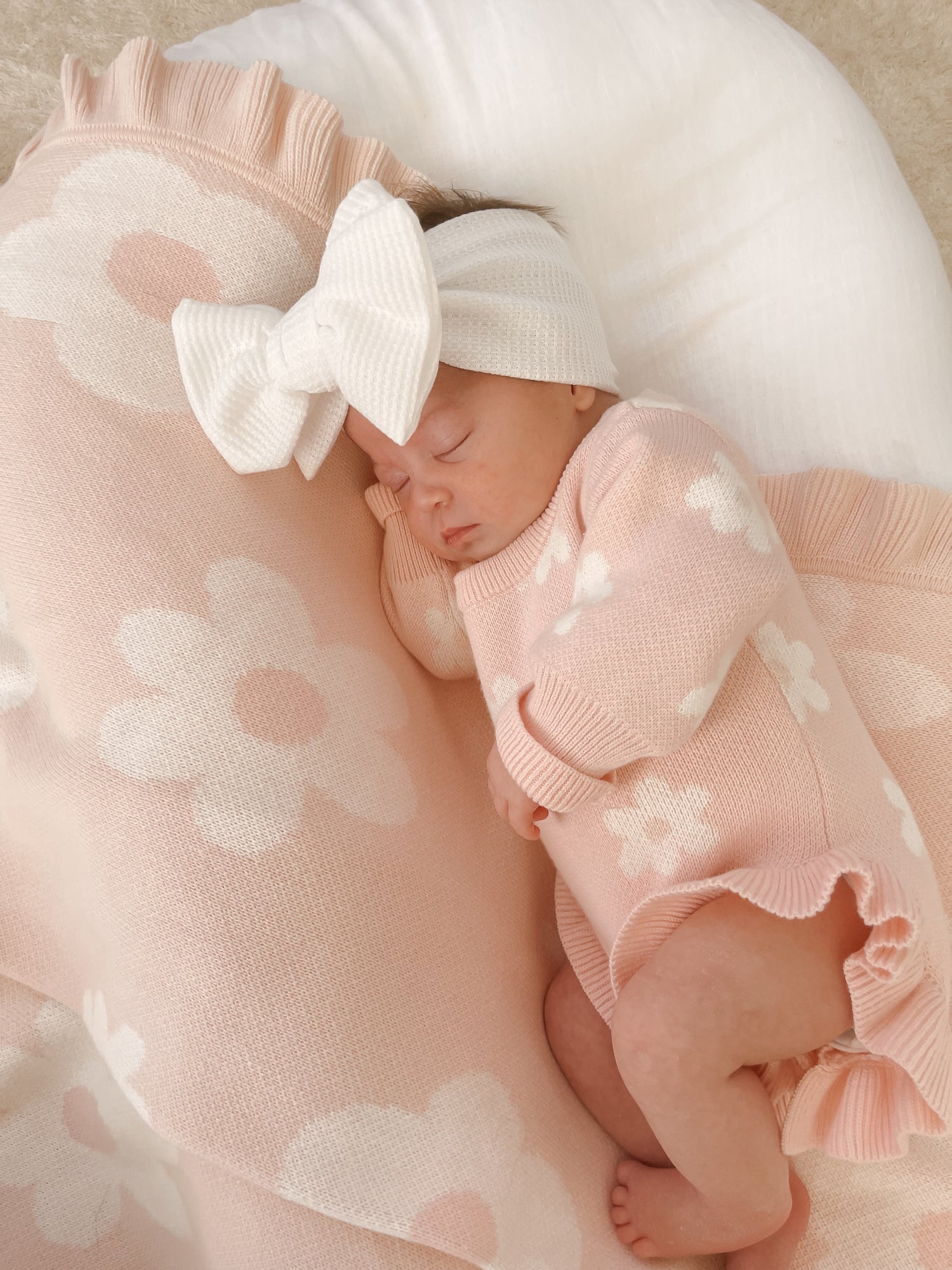 FRILL ROMPER | PINK FLOWERS