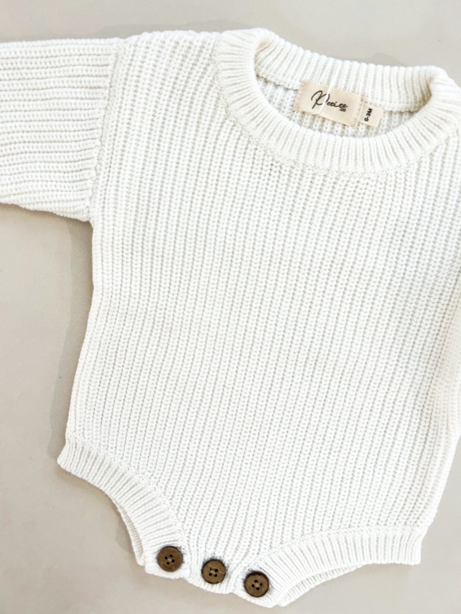 RIBBED KNIT ROMPER - MILK