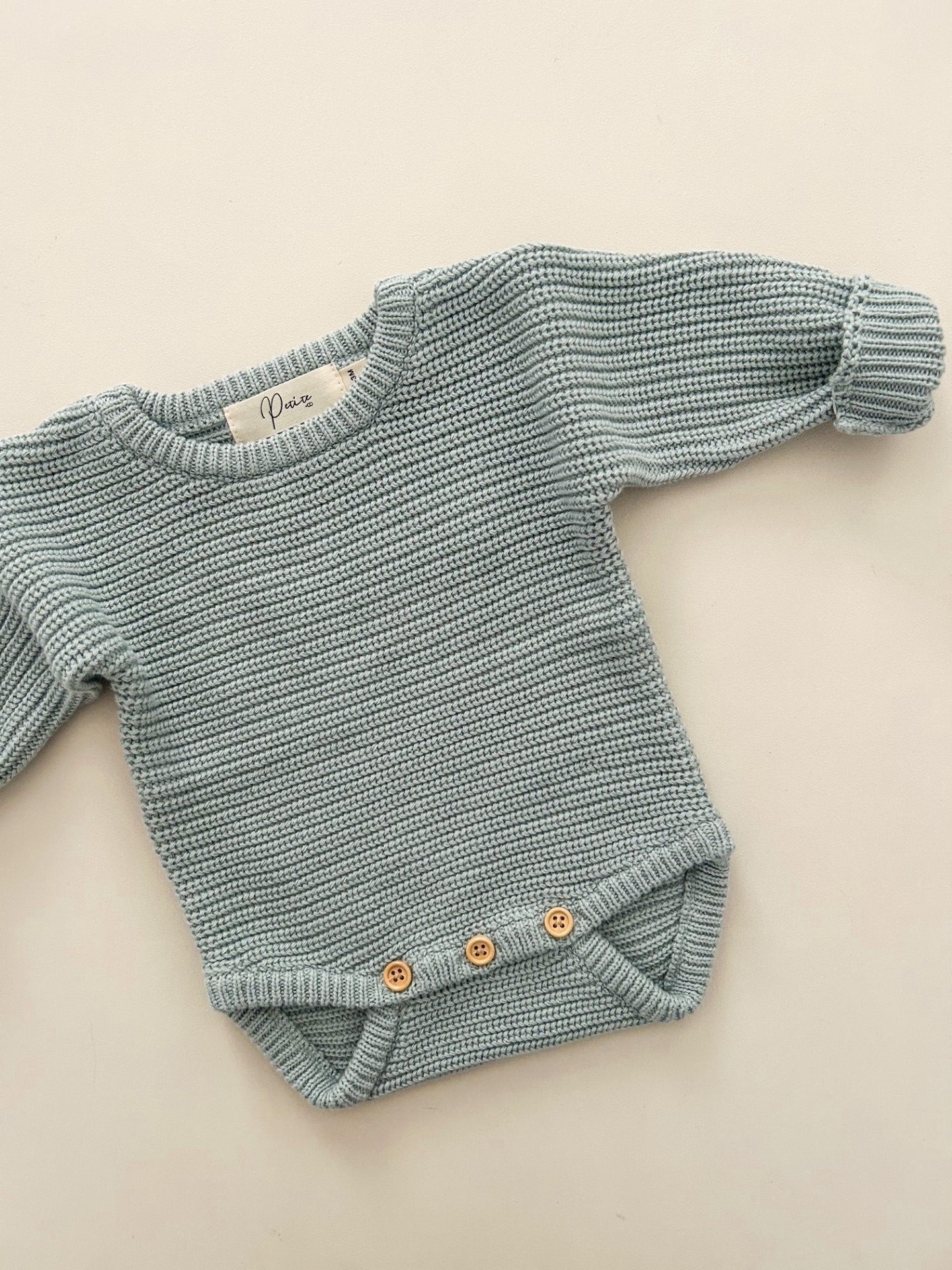 CLASSIC RIBBED ROMPER - SEA | PERSONALISED EMBROIDERY AVAILABLE