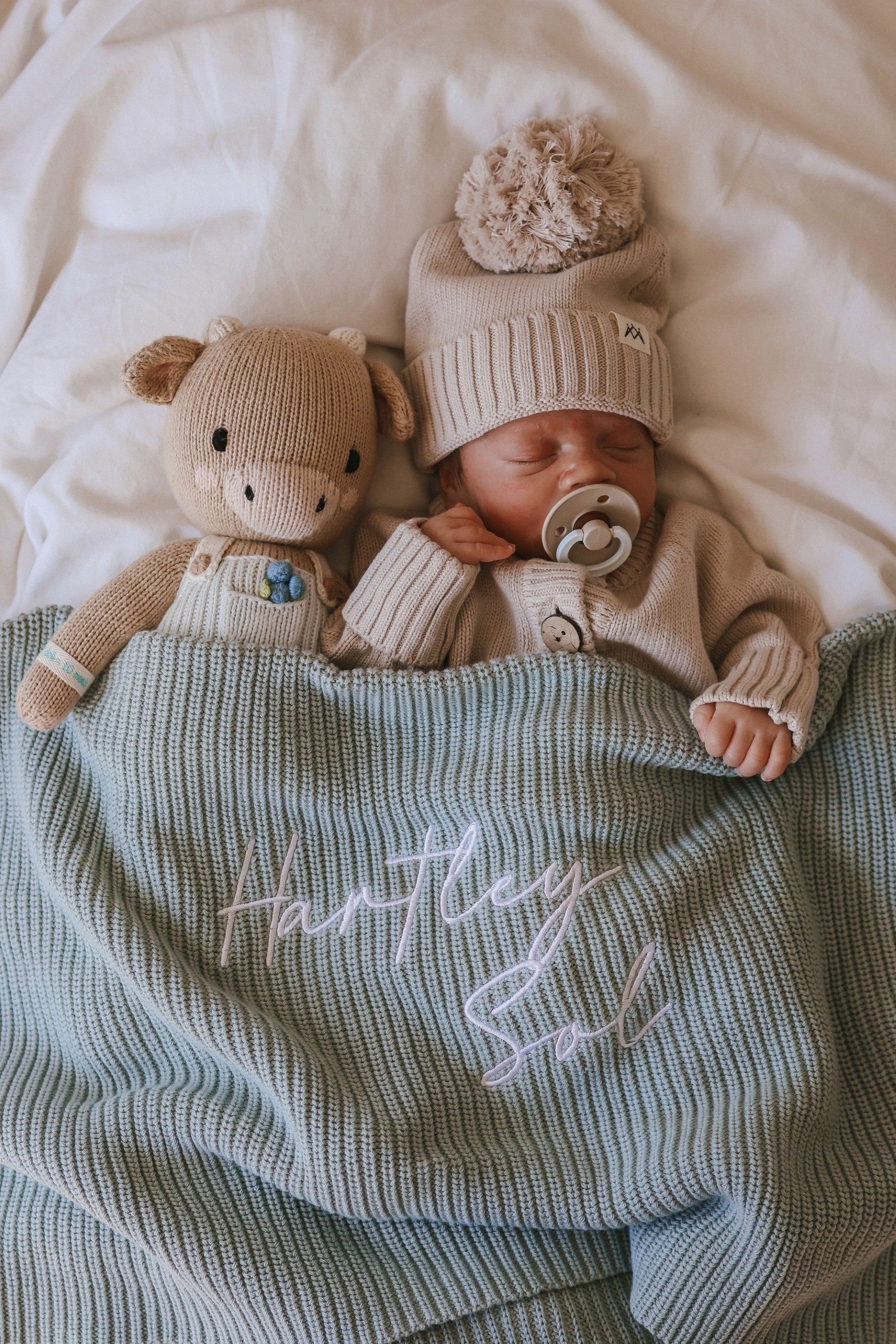 RIBBED BABY BLANKET | SEA