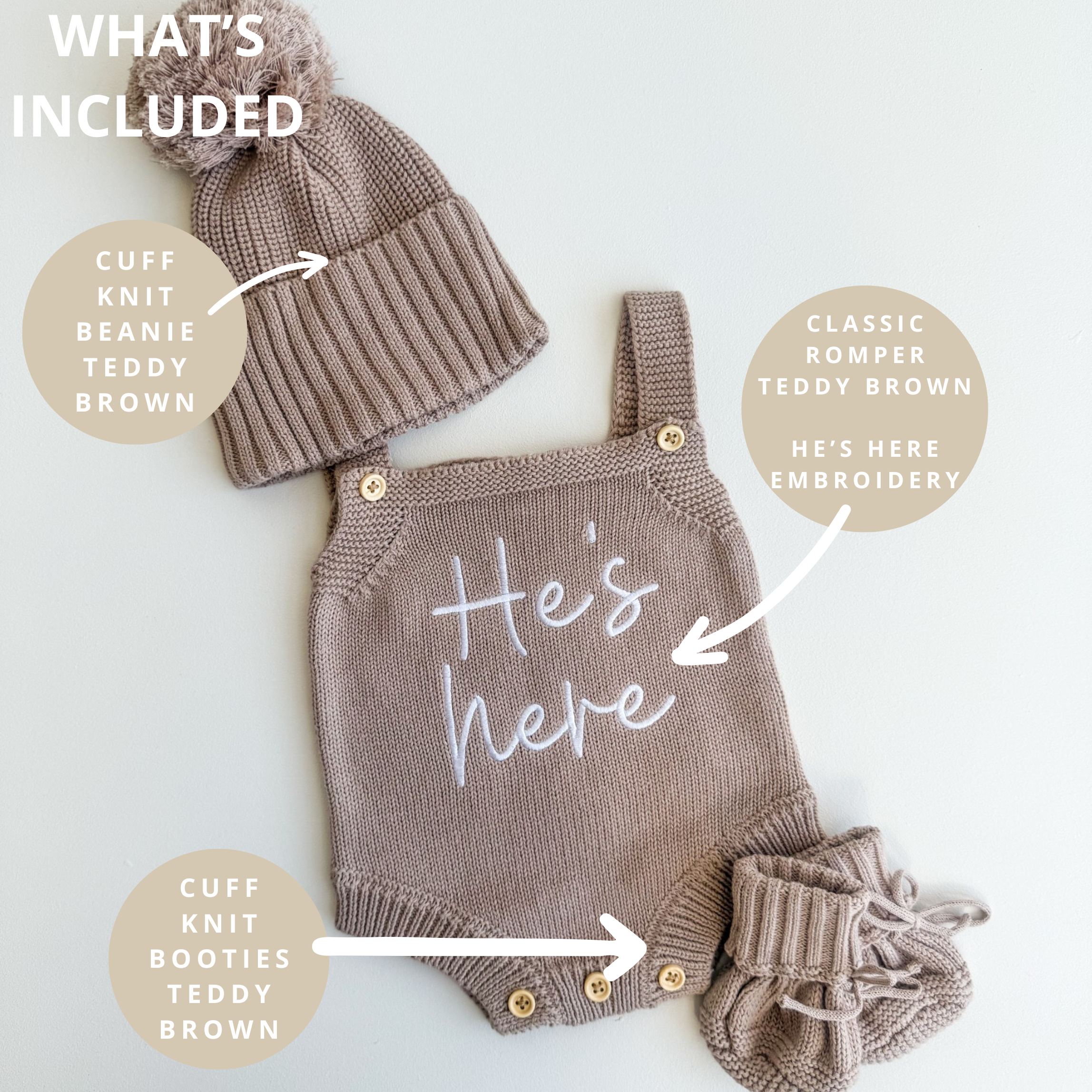 Classic Singlet Romper | Teddy Brown - He&