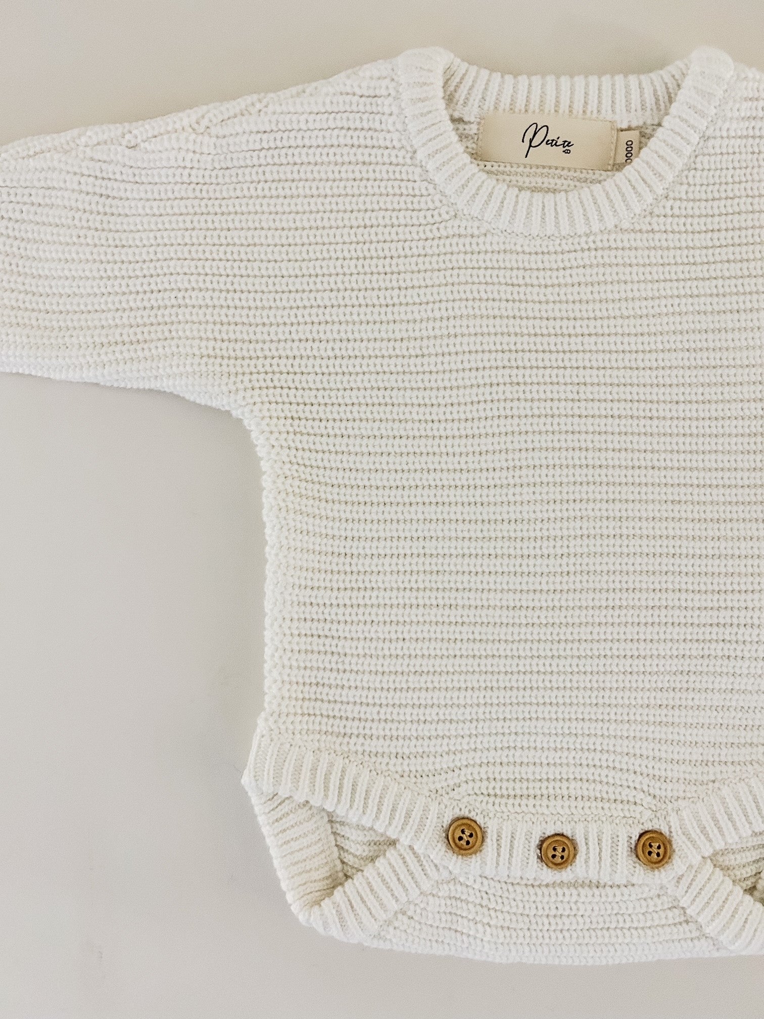 CLASSIC RIBBED ROMPER - MILK | PERSONALISED EMBROIDERY AVAILABLE