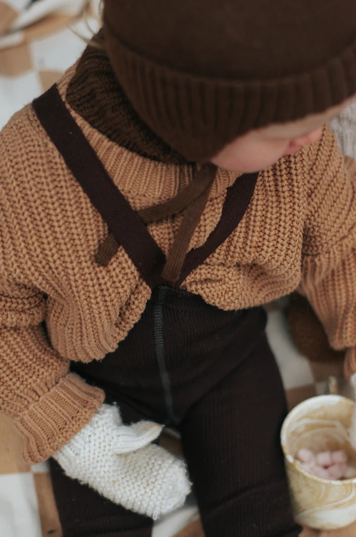 WOOLY FOOTLESS WOOL TIGHTS | ESPRESSO BROWN