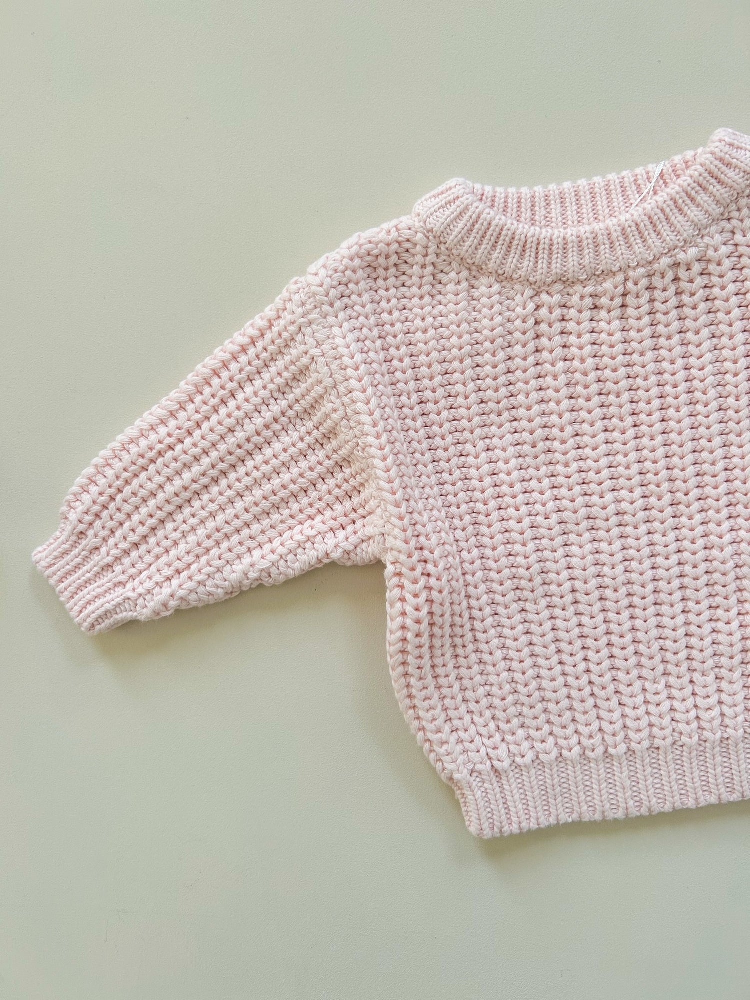 CHUNKY KNIT JUMPER - BABY PINK