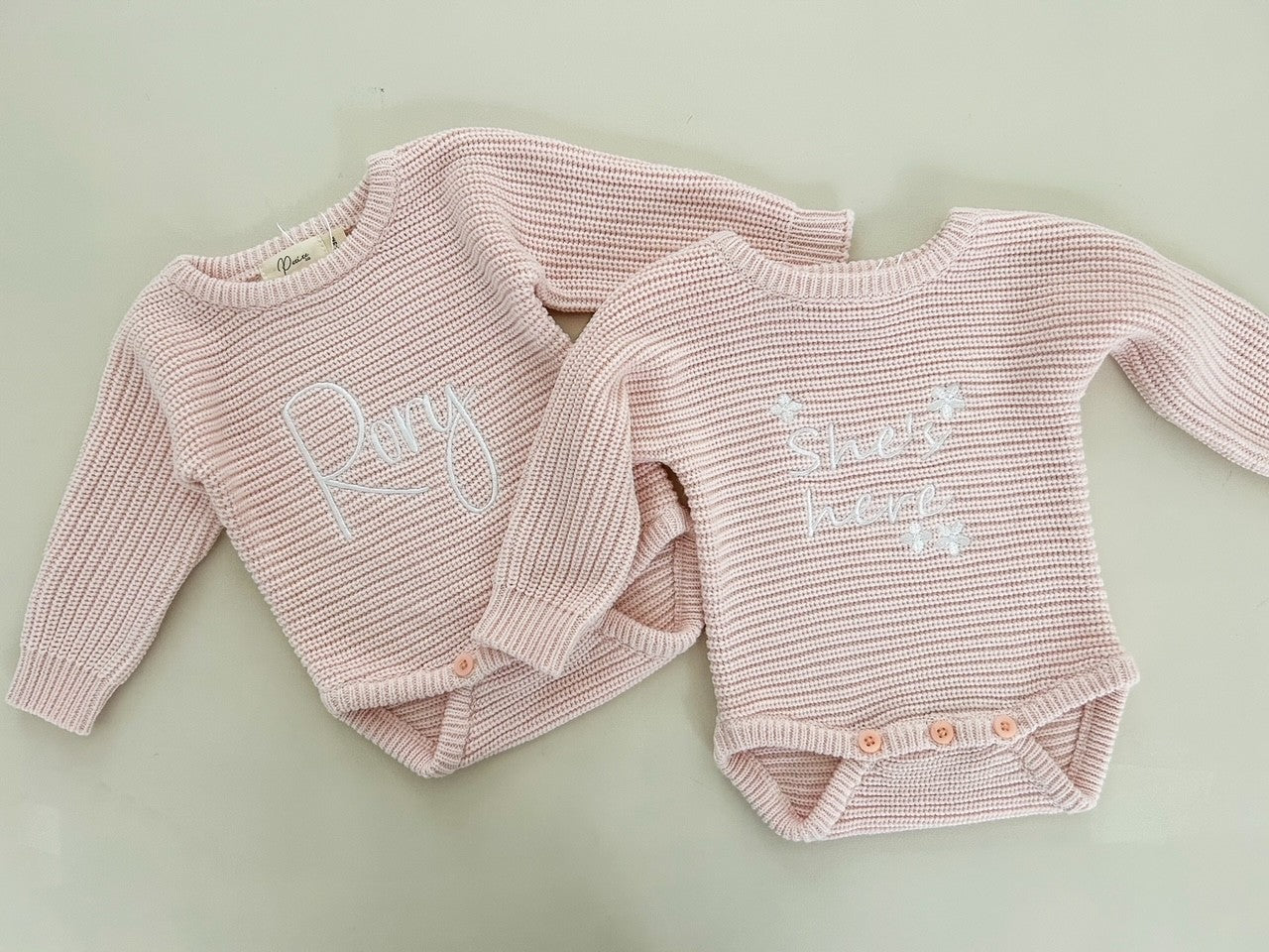 CLASSIC RIBBED ROMPER - BABY PINK | PERSONALISED EMBROIDERY AVAILABLE