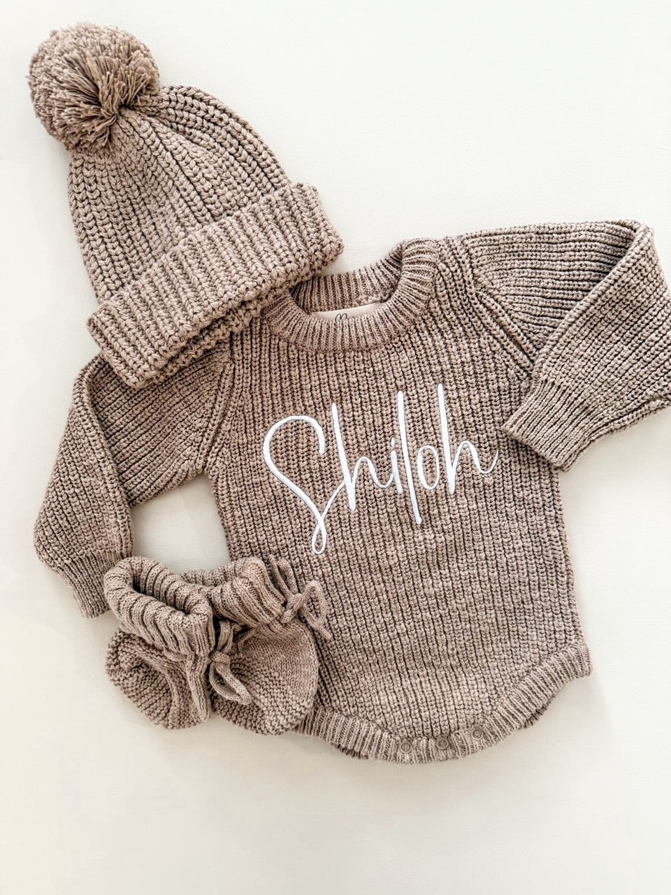 TEXTURED COTTON BOOTIES | BROWN
