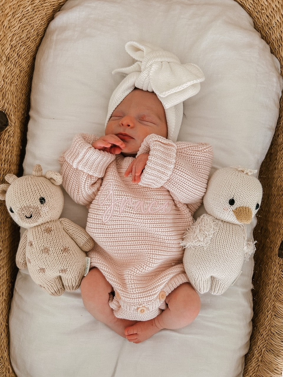 CLASSIC RIBBED ROMPER - BABY PINK | PERSONALISED EMBROIDERY AVAILABLE