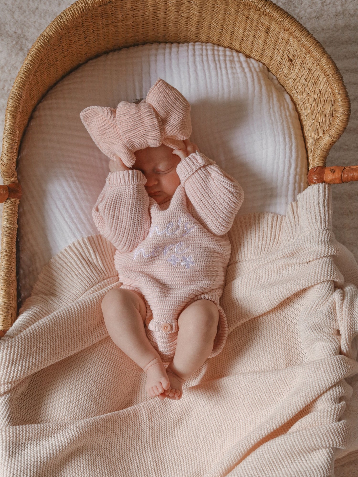 CLASSIC RIBBED ROMPER - BABY PINK | PERSONALISED EMBROIDERY AVAILABLE