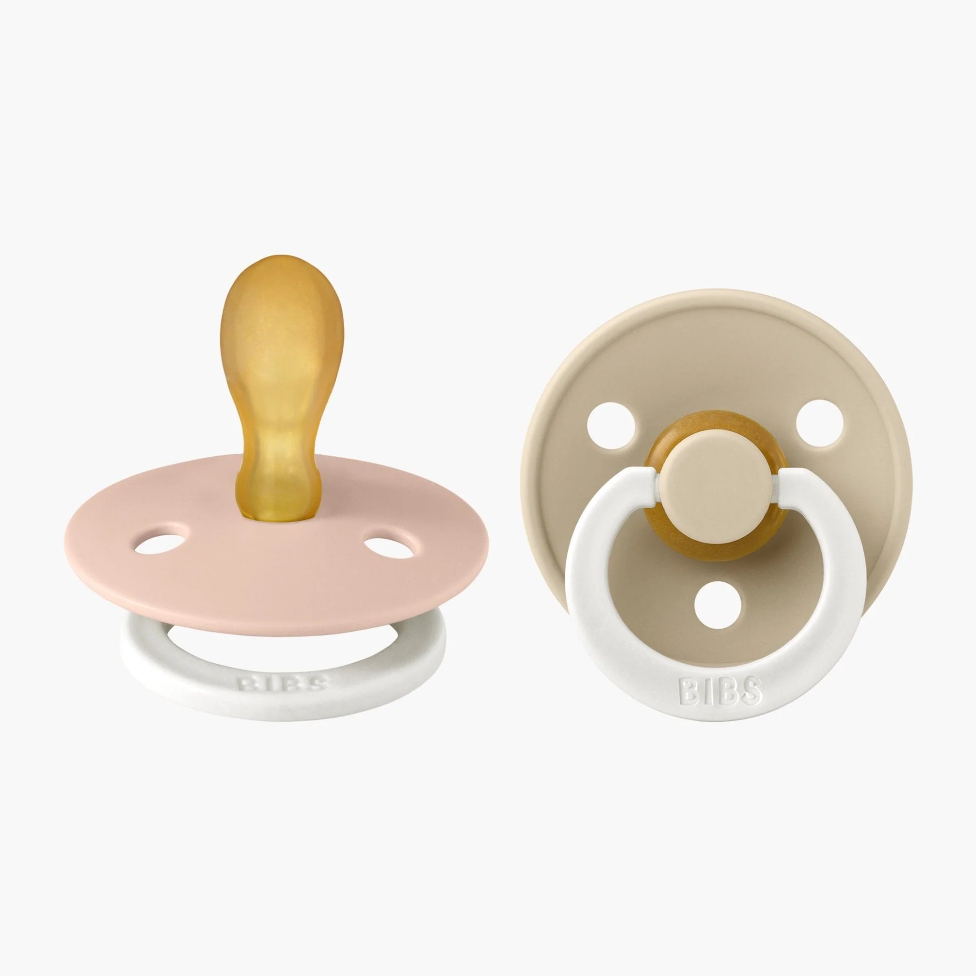GLOW SYMMETRIC BIBS DUMMY - 2 PACK (SIZE 1) | VANILLA/BLUSH