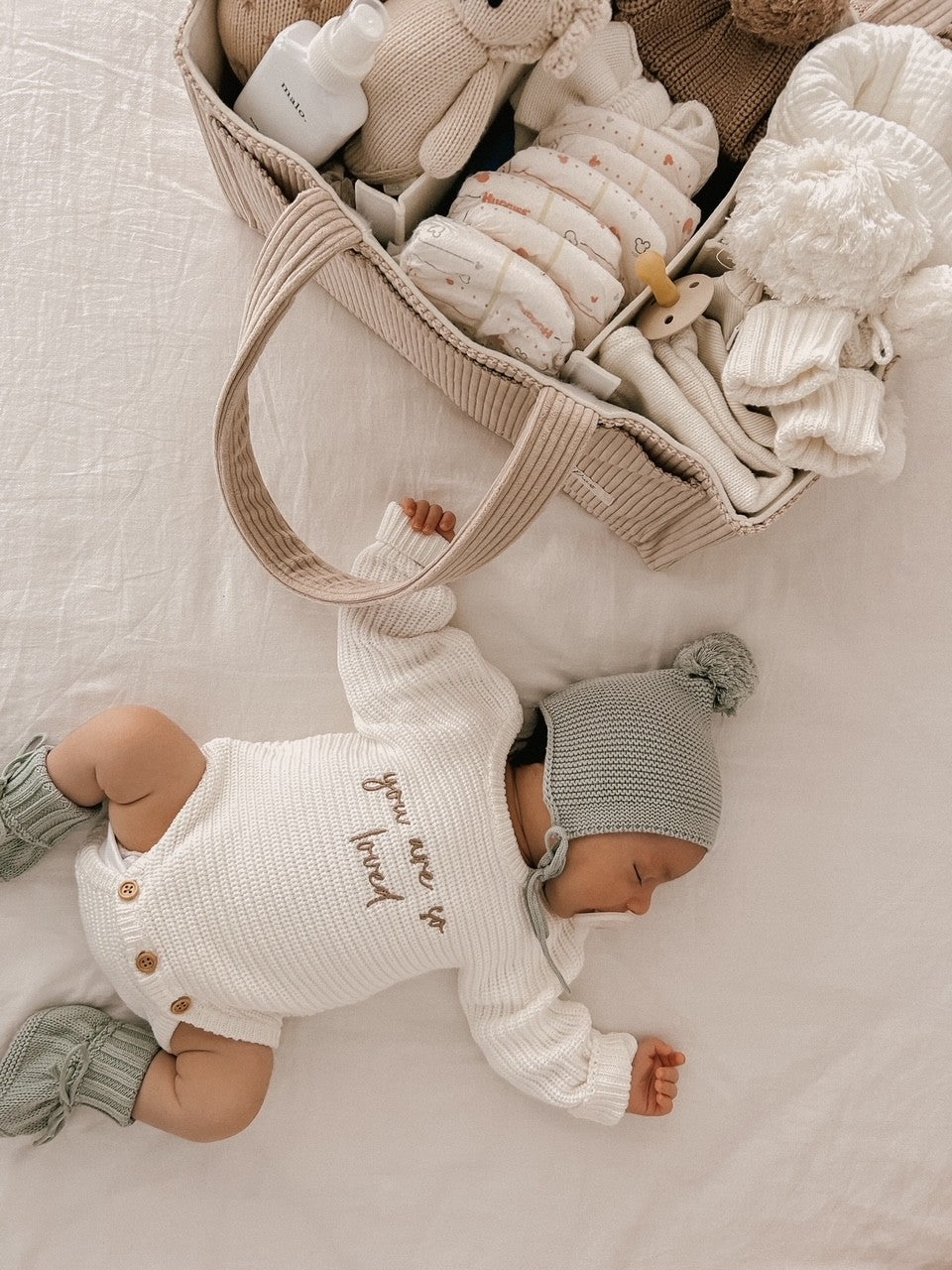 NAPPY CADDY ORGANISER - CORD | TAUPE