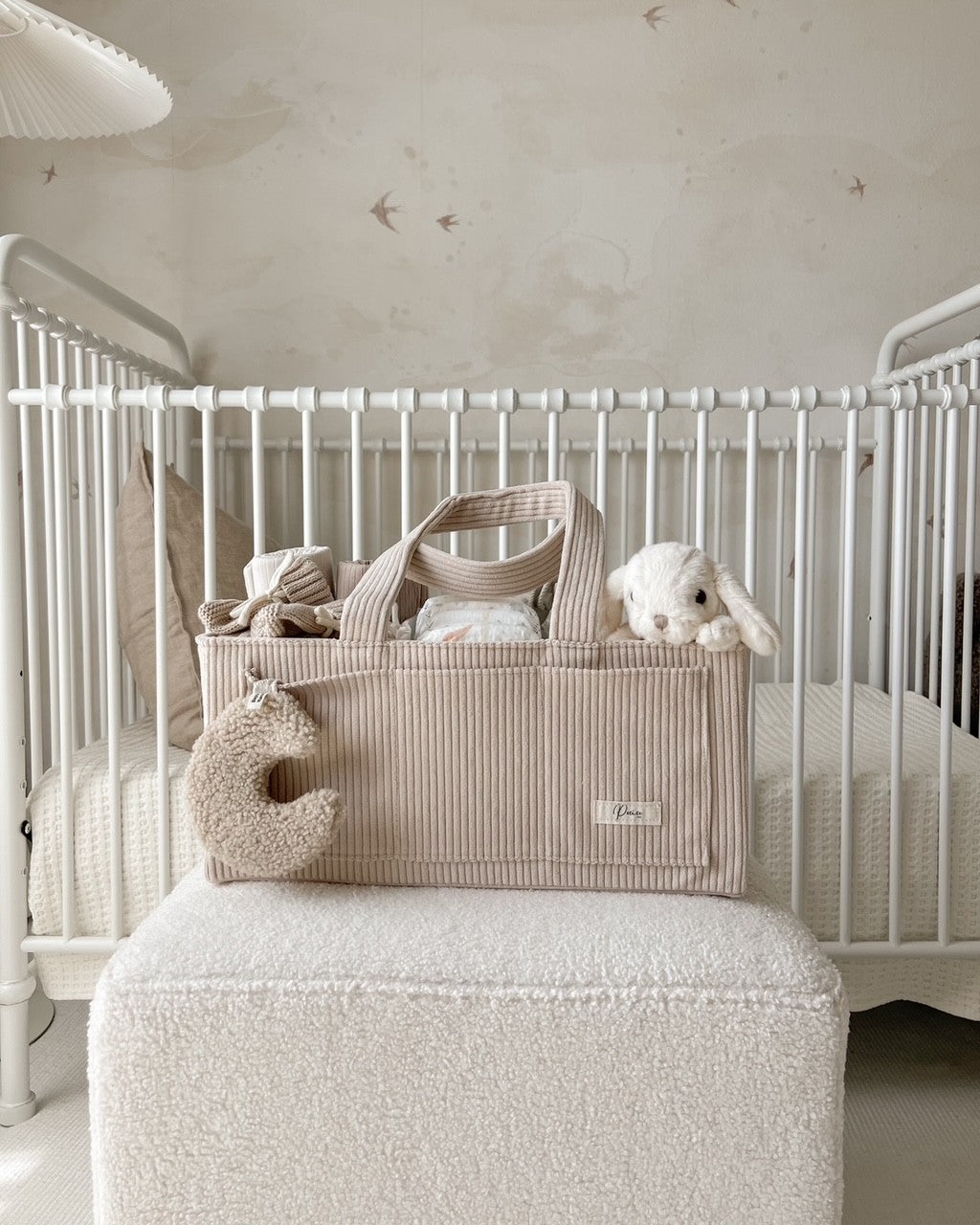 NAPPY CADDY ORGANISER CORD TAUPE – Petite Co au - Main Image