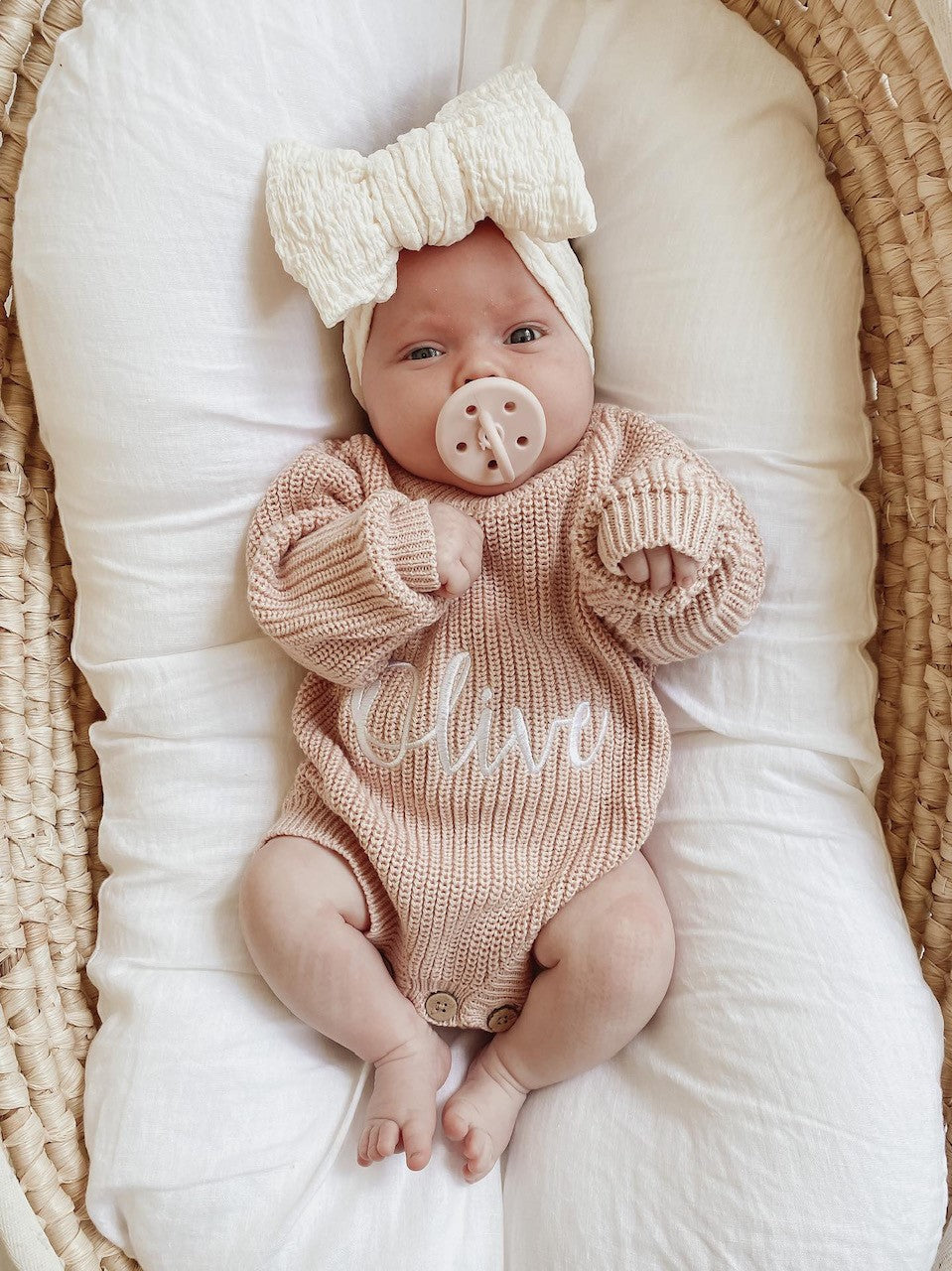 CRINLKLE TOPKNOT BOW HEADBAND - IVORY