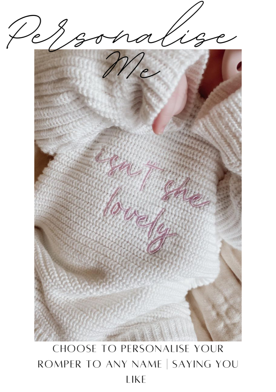 CLASSIC RIBBED ROMPER - MILK | PERSONALISED EMBROIDERY AVAILABLE