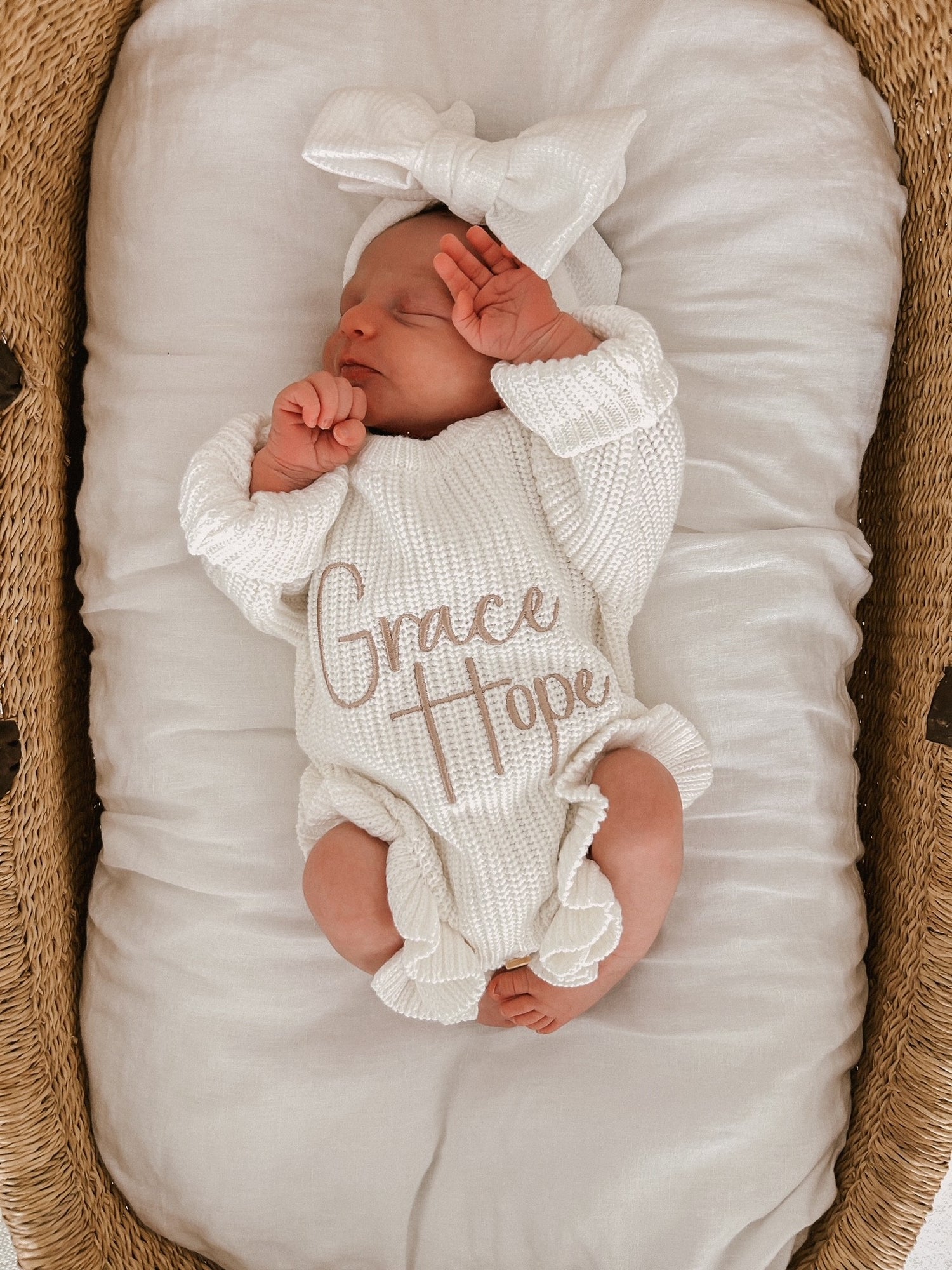 RIBBED LEG FRILL ROMPER - MILK