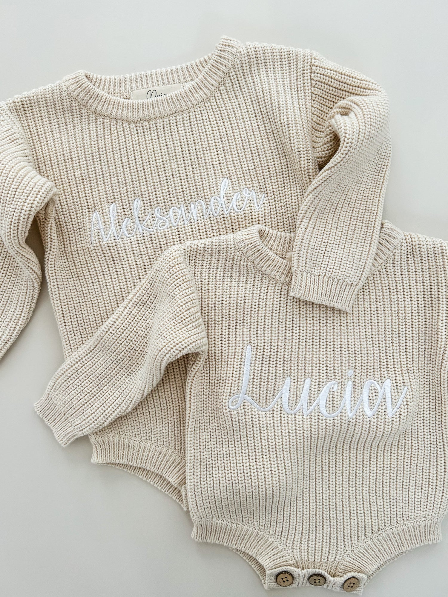 RIBBED KNIT ROMPER - OAT