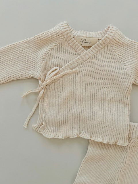 RIBBED KIMONO SET | OAT