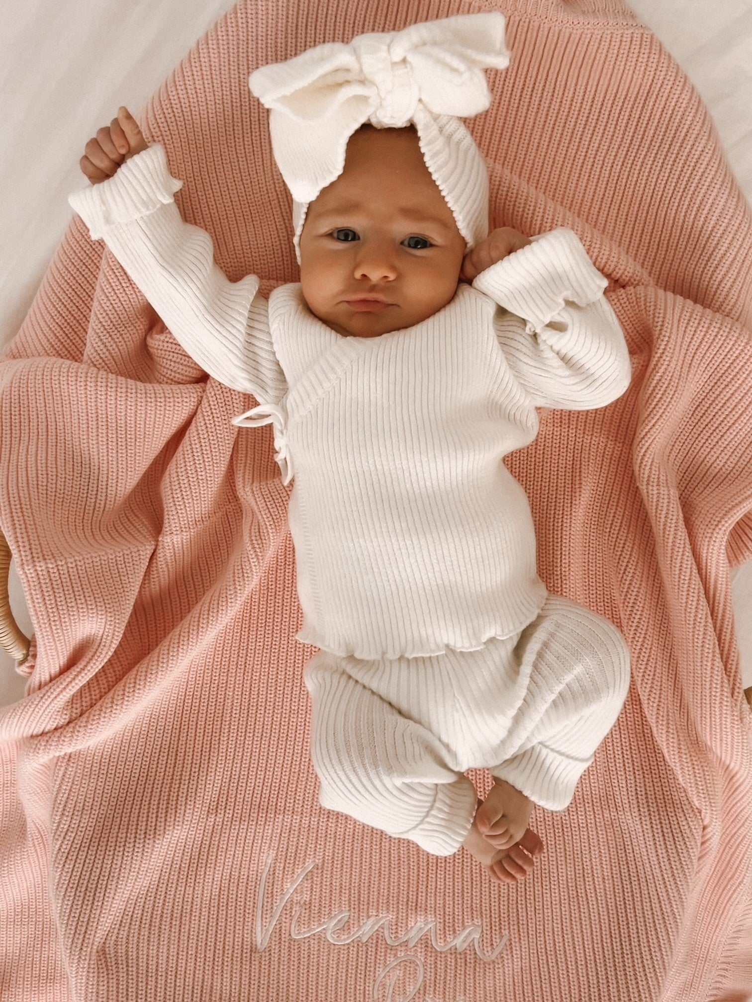 RIBBED KIMONO SET | MILK