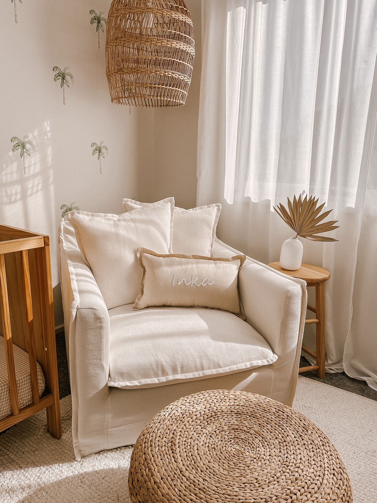 PERSONALISED LINEN CUSHION | OATMEAL