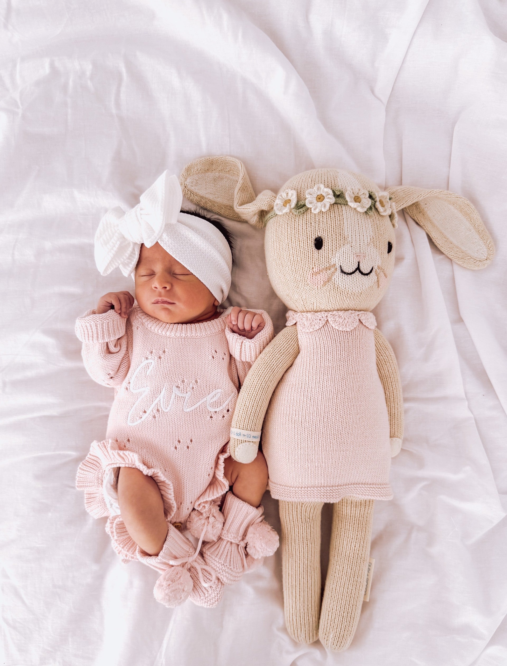 POINTELLE FRILL ROMPER - BABY PINK