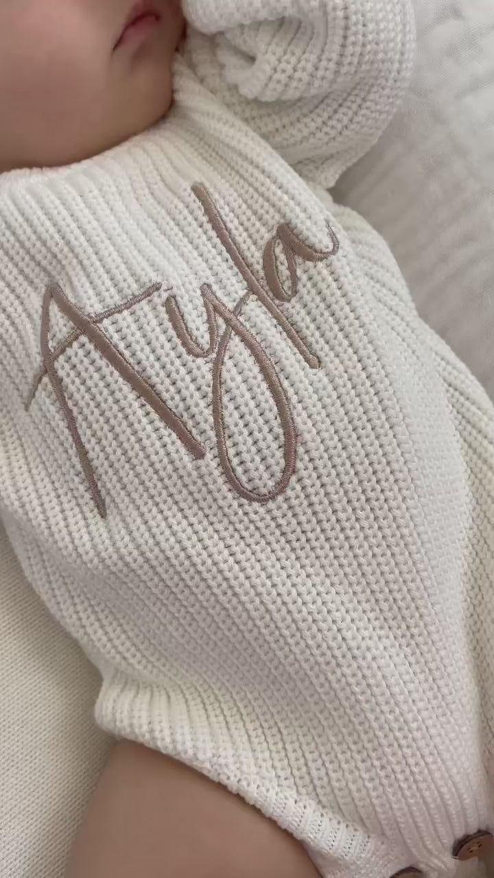 RIBBED KNIT ROMPER - MILK